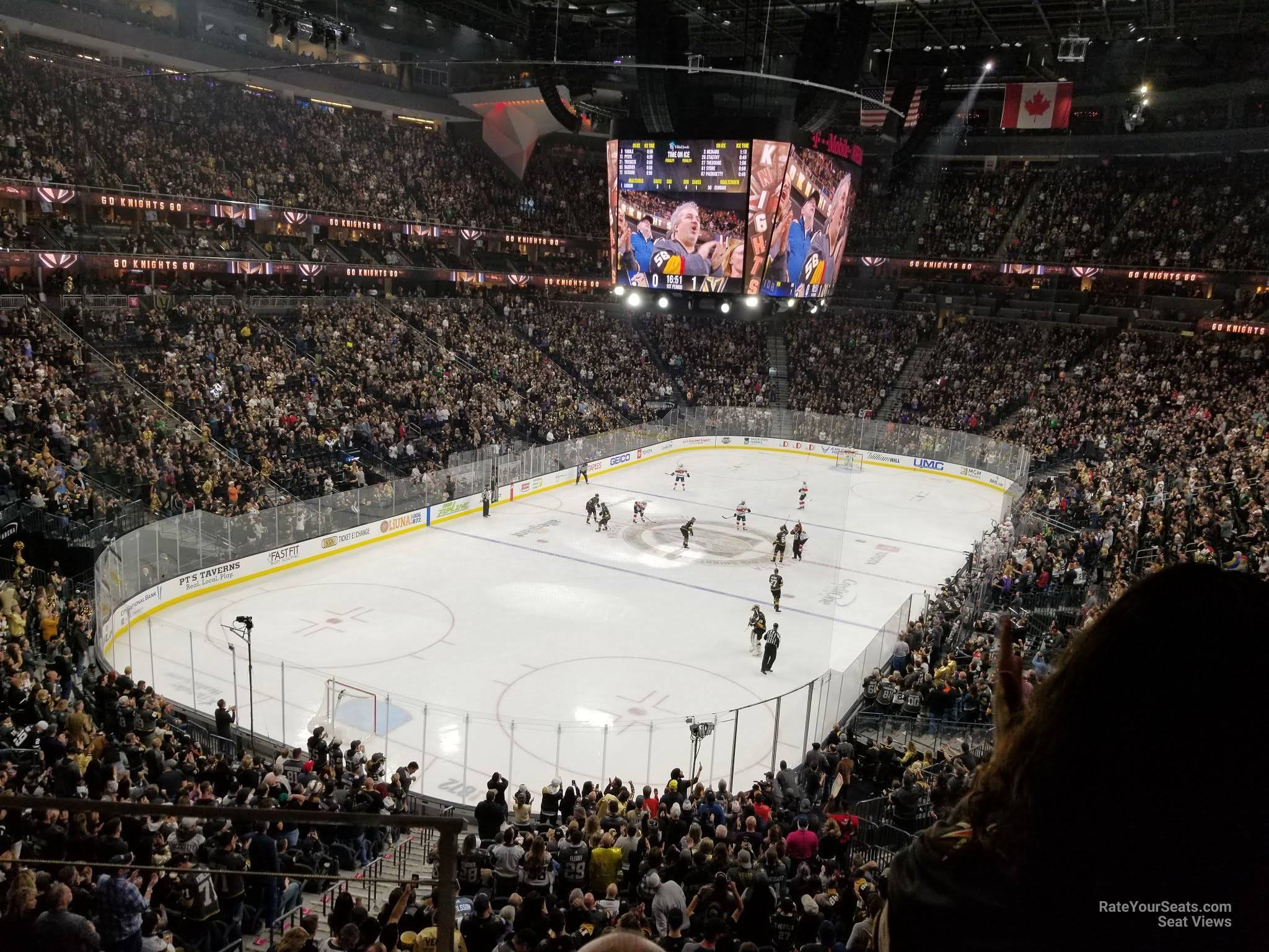 section 103, row b seat view  for hockey - t-mobile arena