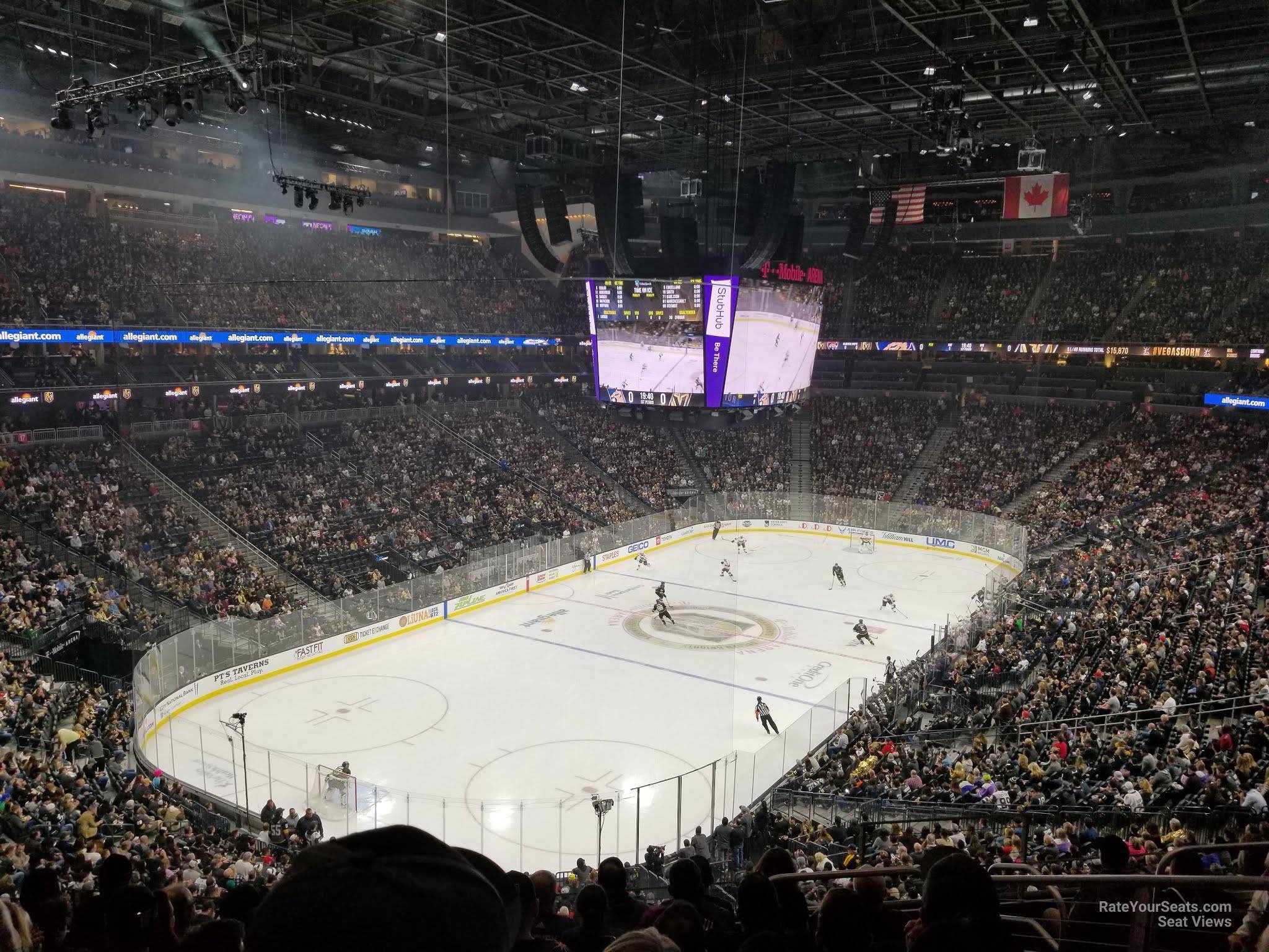 section 105, row m seat view  for hockey - t-mobile arena