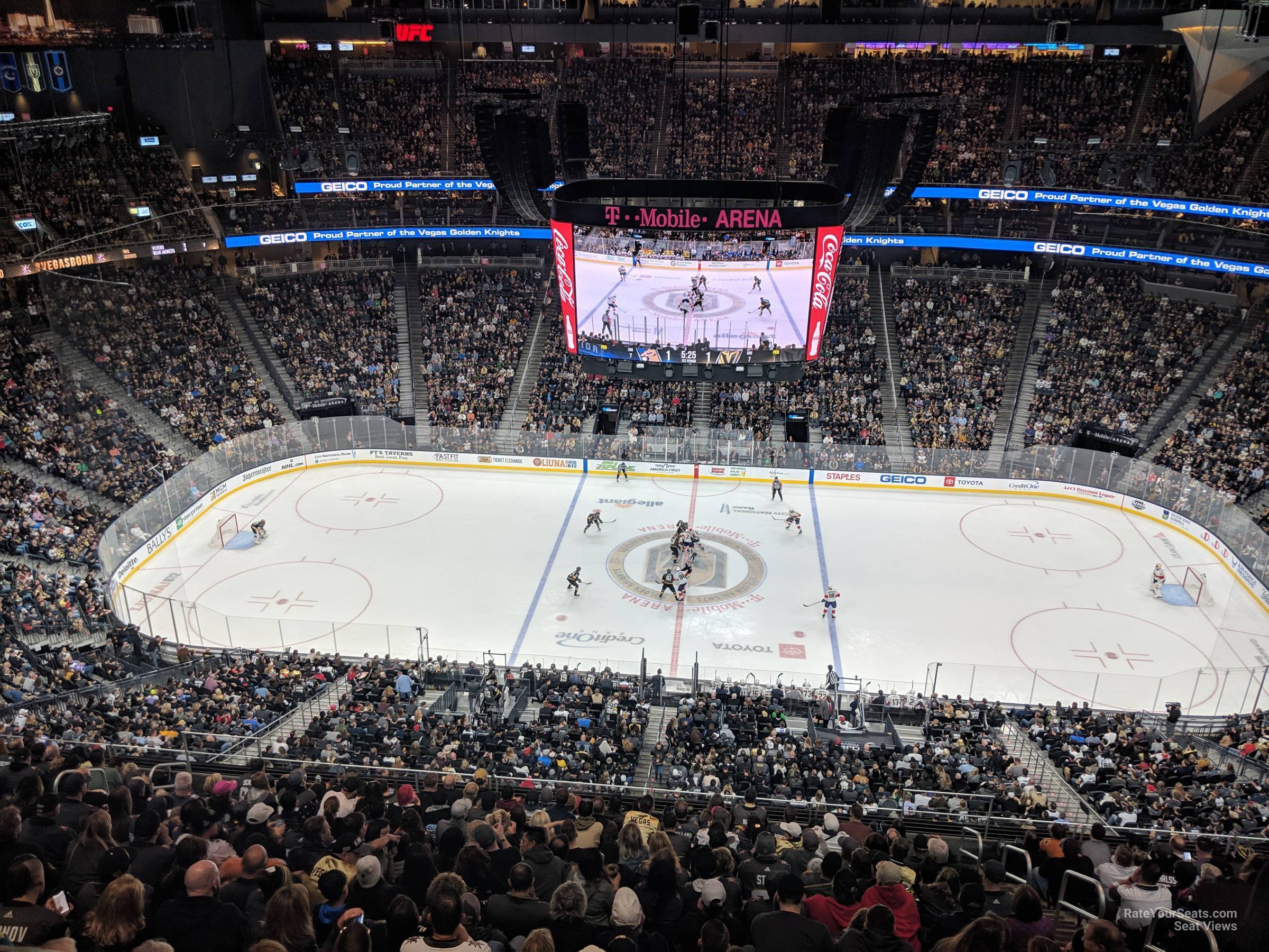 section 205, row r seat view  for hockey - t-mobile arena