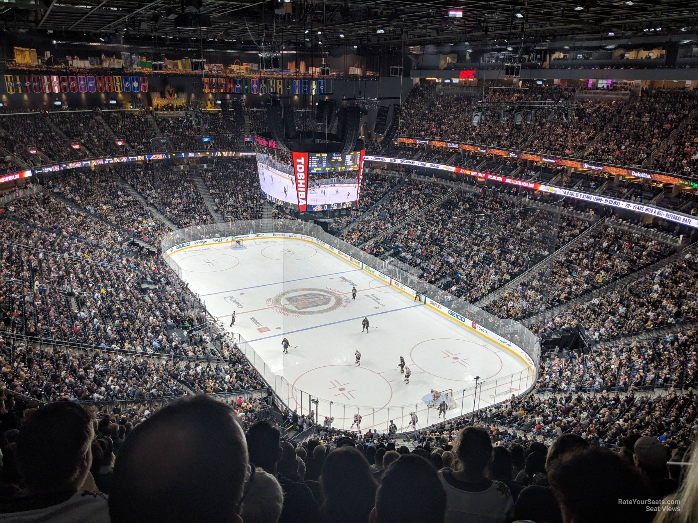 section 210, row r seat view  for hockey - t-mobile arena