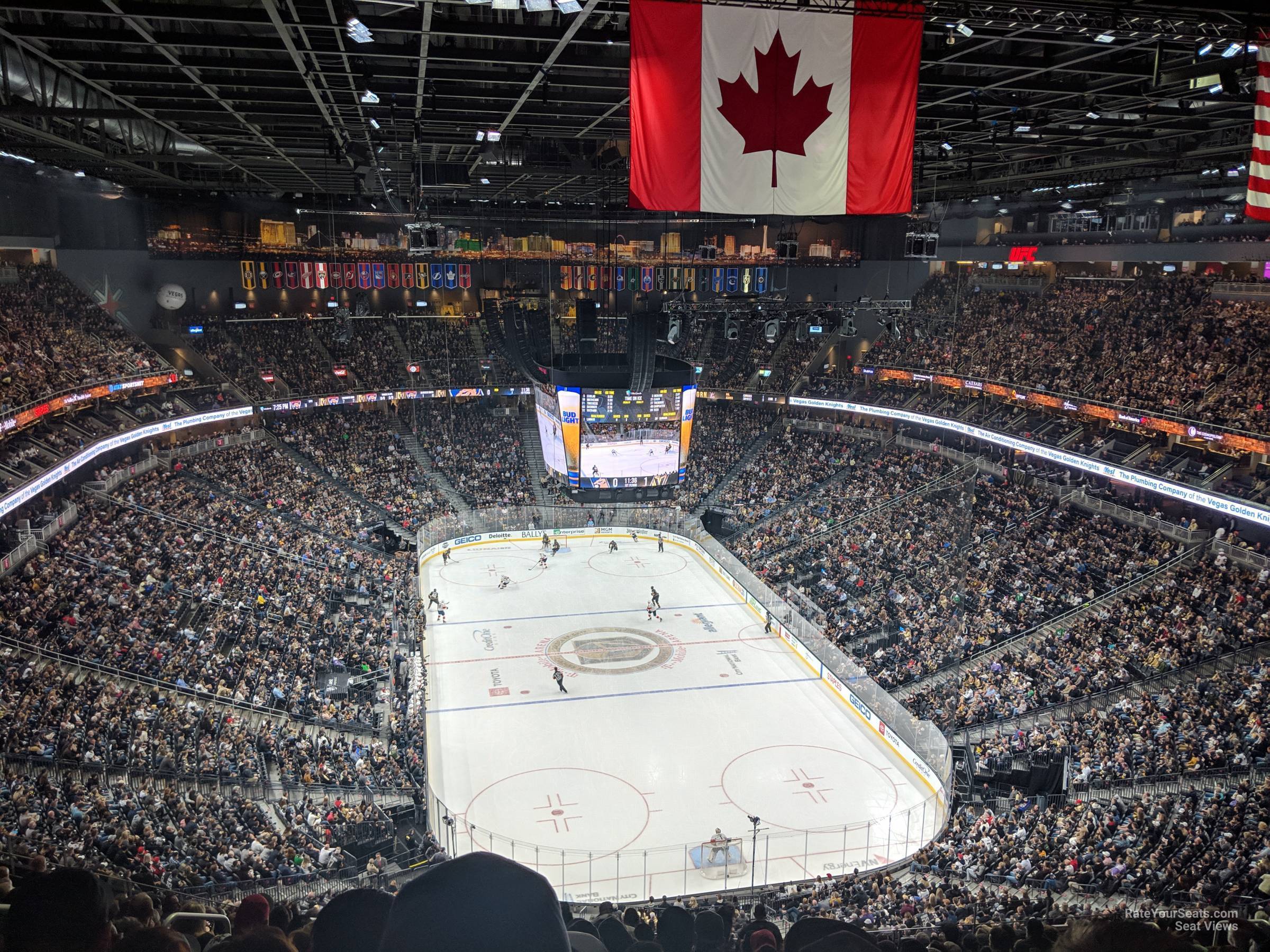 section 212, row r seat view  for hockey - t-mobile arena