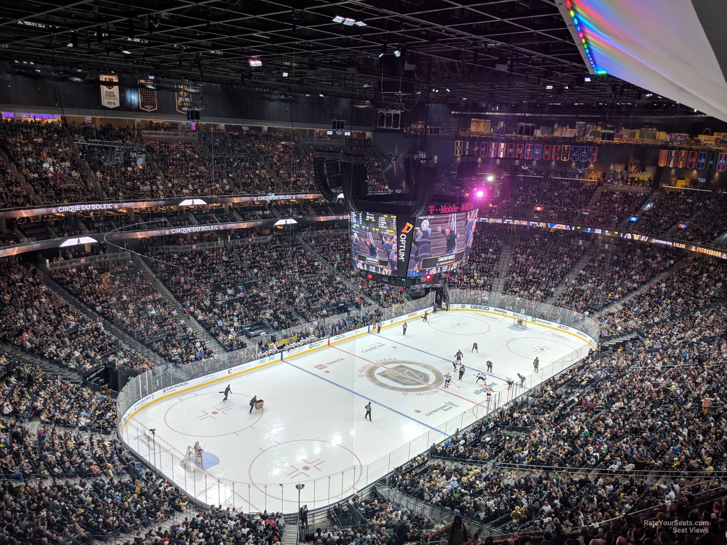 section 218, row r seat view  for hockey - t-mobile arena