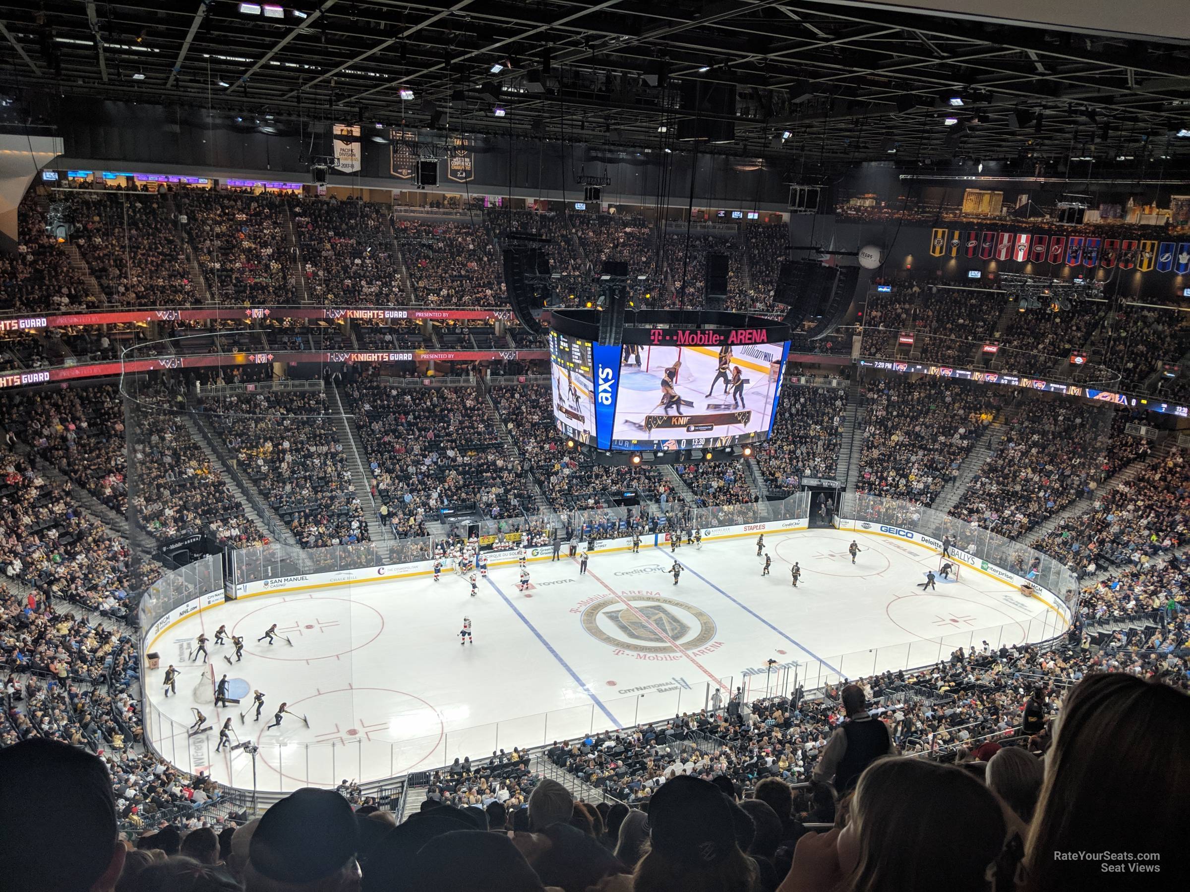section 220, row r seat view  for hockey - t-mobile arena