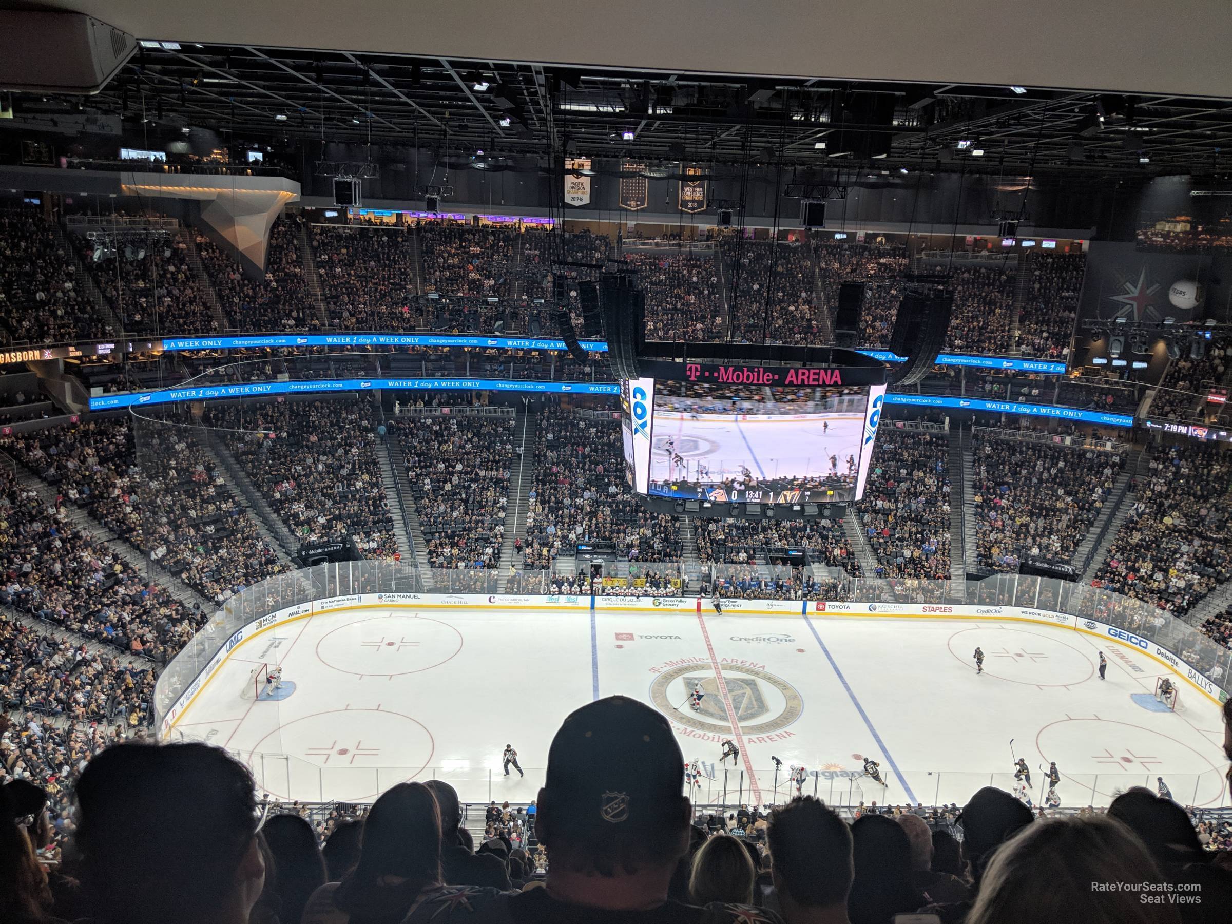 section 222, row r seat view  for hockey - t-mobile arena