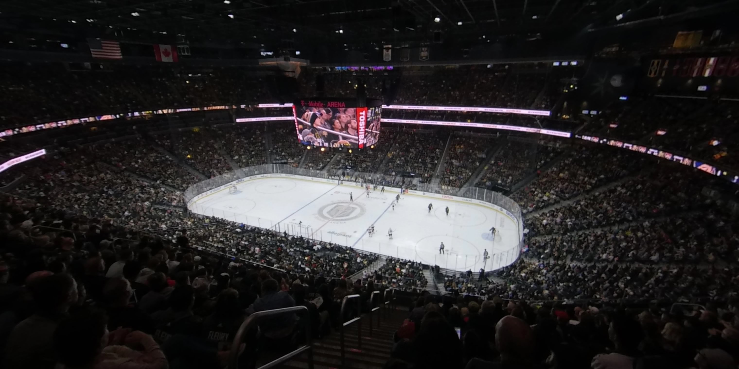 section 225 panoramic seat view  for hockey - t-mobile arena