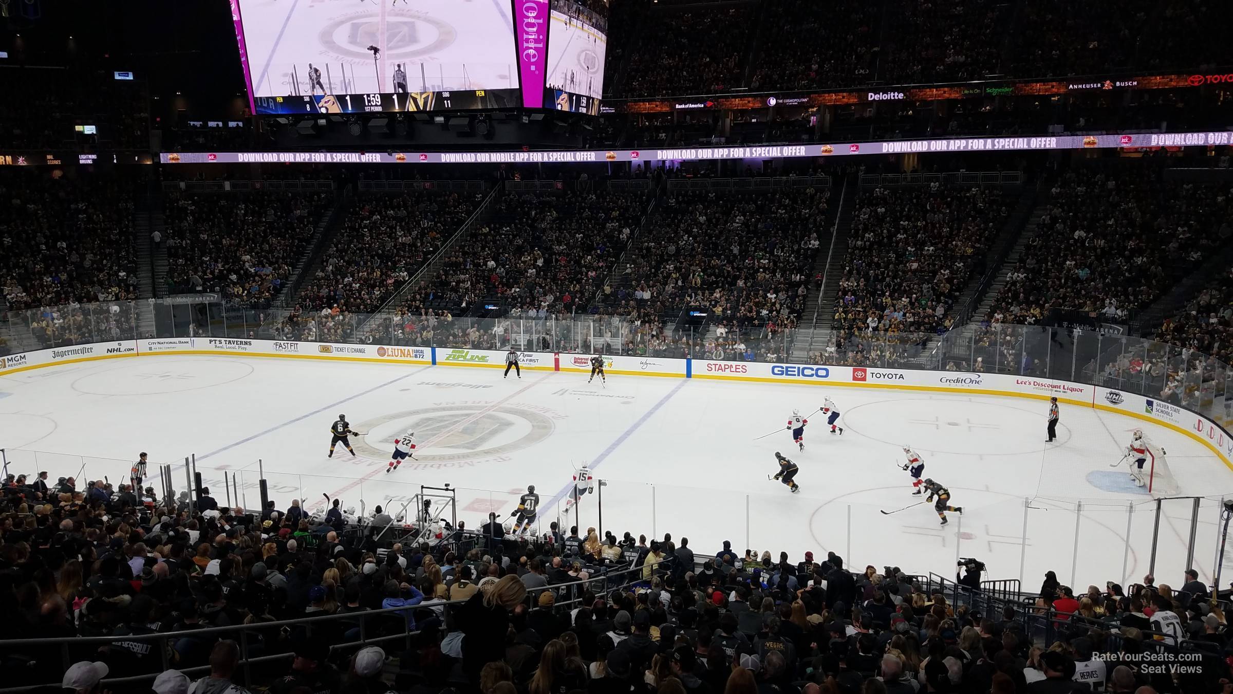 section 8 seat view  for hockey - t-mobile arena