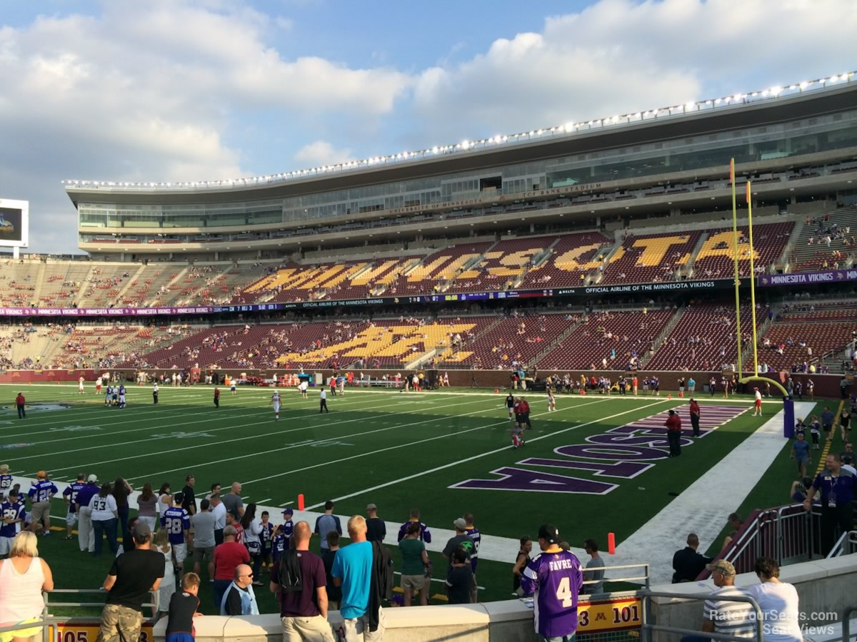 section 103, row 10 seat view  for football - huntington bank stadium