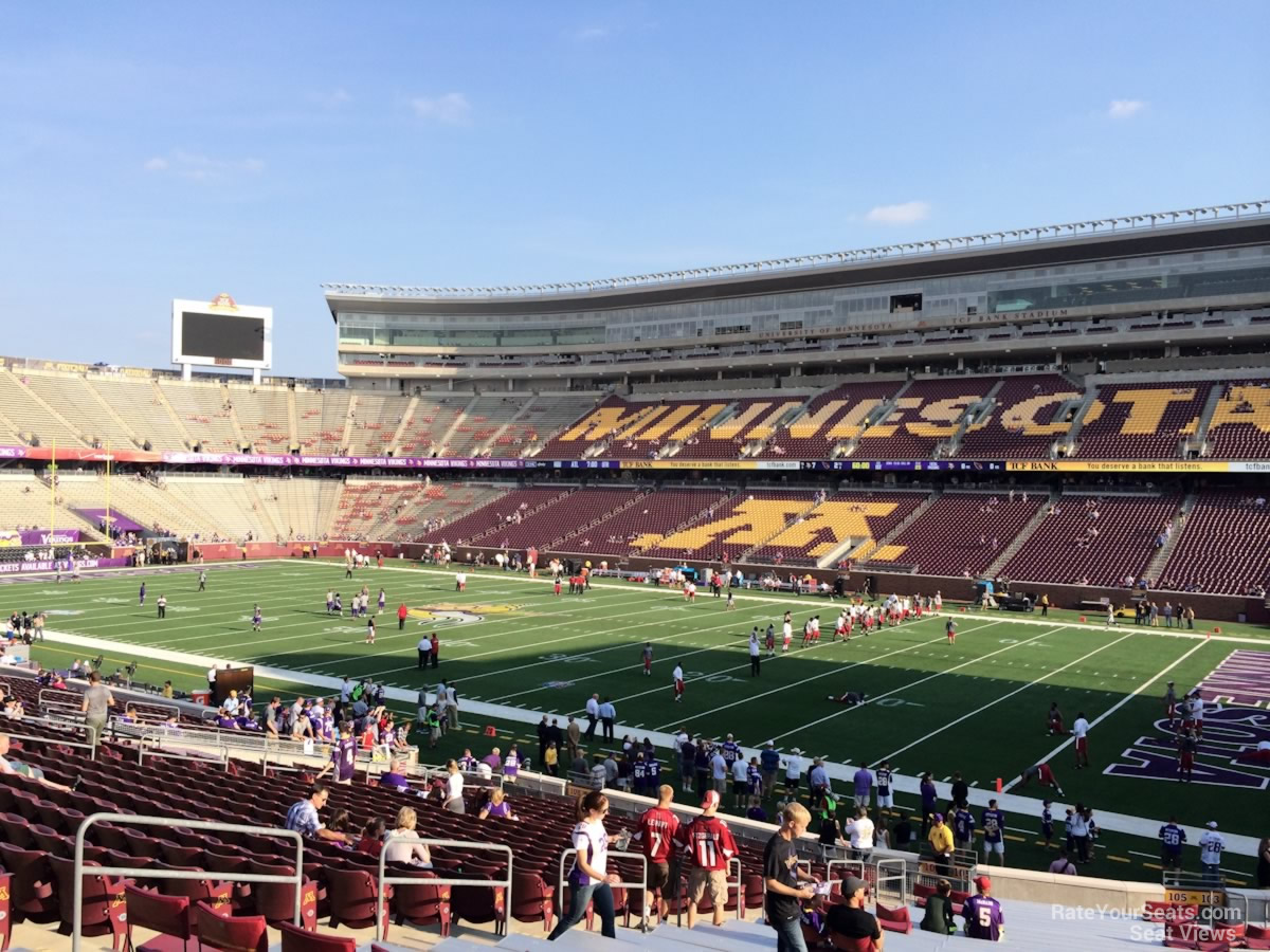 section 105, row 30 seat view  - huntington bank stadium