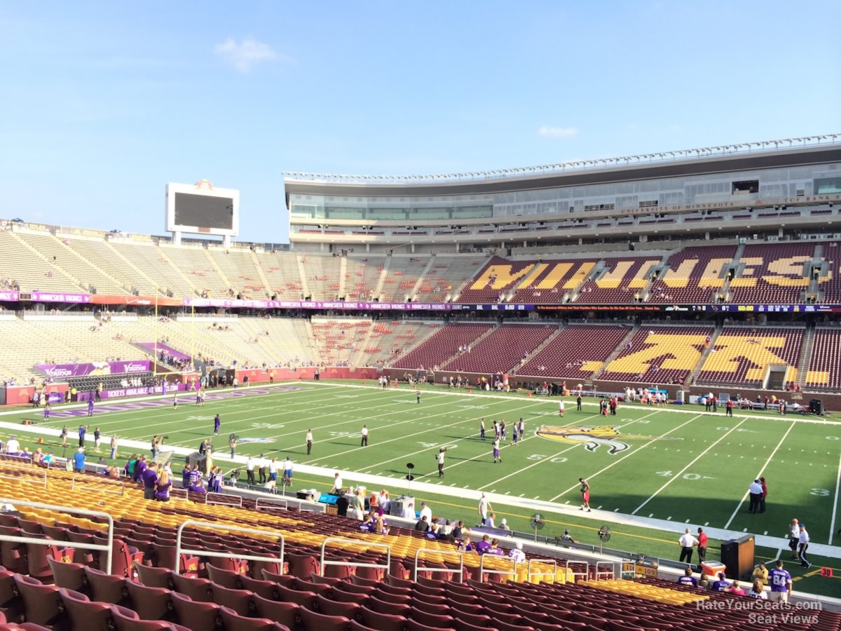 section 109, row 30 seat view for football - huntington bank stadium