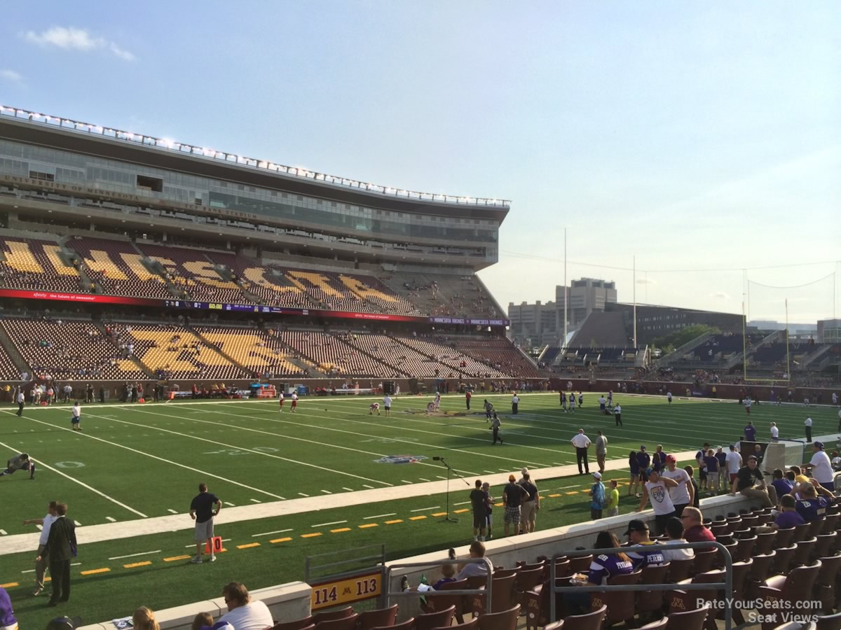 section 114, row 10 seat view  - huntington bank stadium