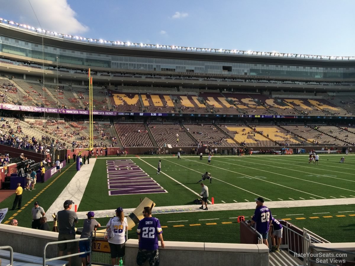 section 115, row 10 seat view  for football - huntington bank stadium