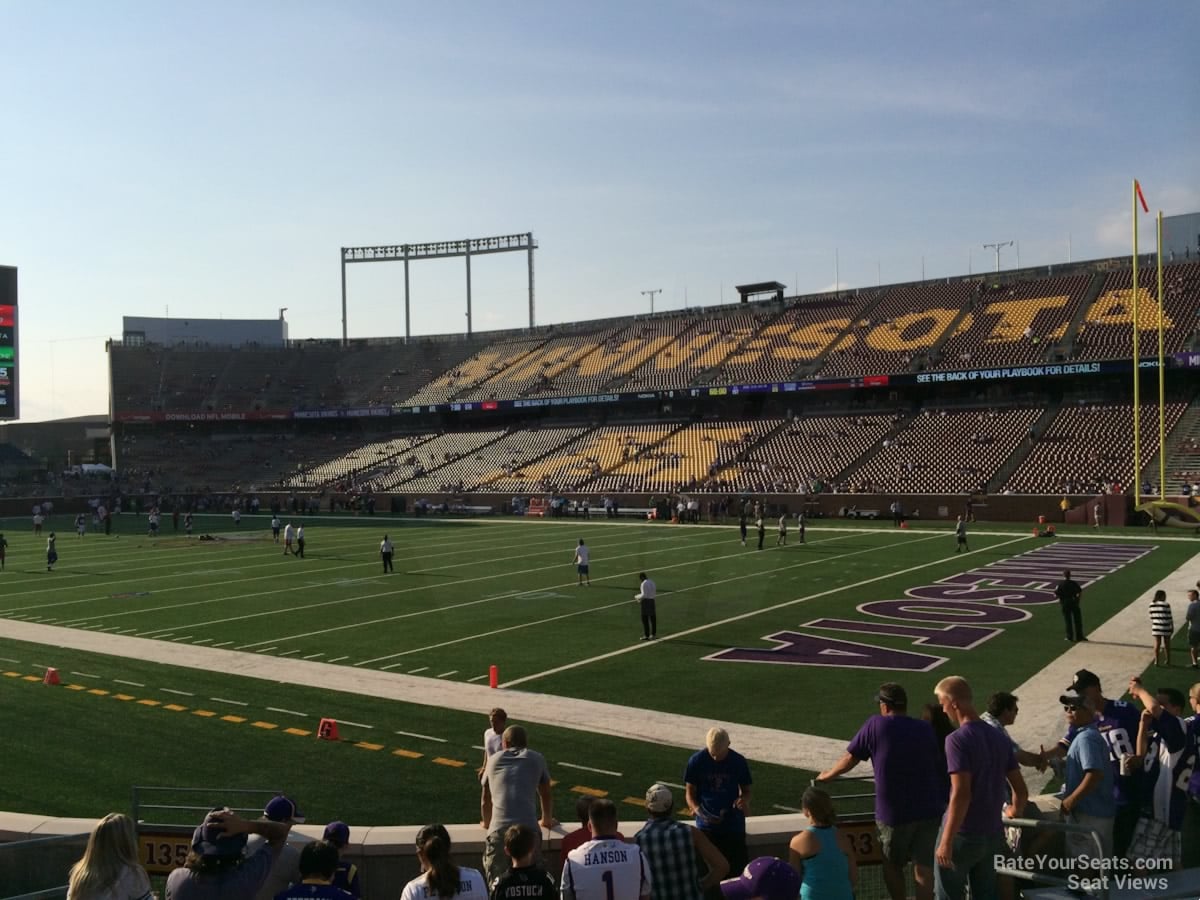 section 133, row 10 seat view for football - huntington bank stadium