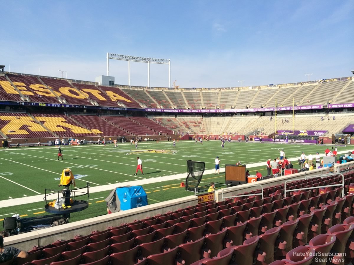 section 143, row 10 seat view  - huntington bank stadium