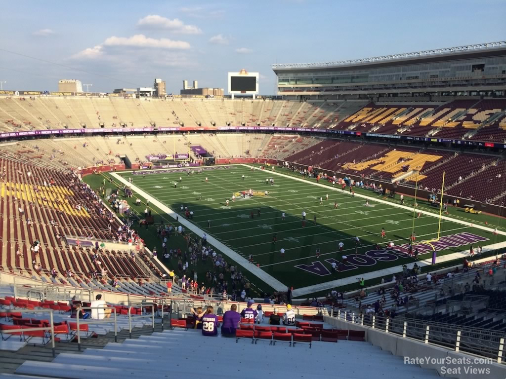 section 201, row 28 seat view  for football - huntington bank stadium