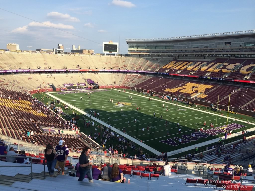 section 202, row 28 seat view for football - huntington bank stadium