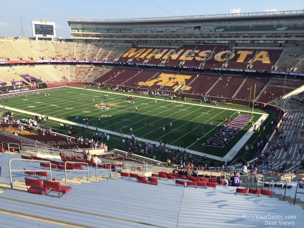 section 205, row 28 seat view for football - huntington bank stadium