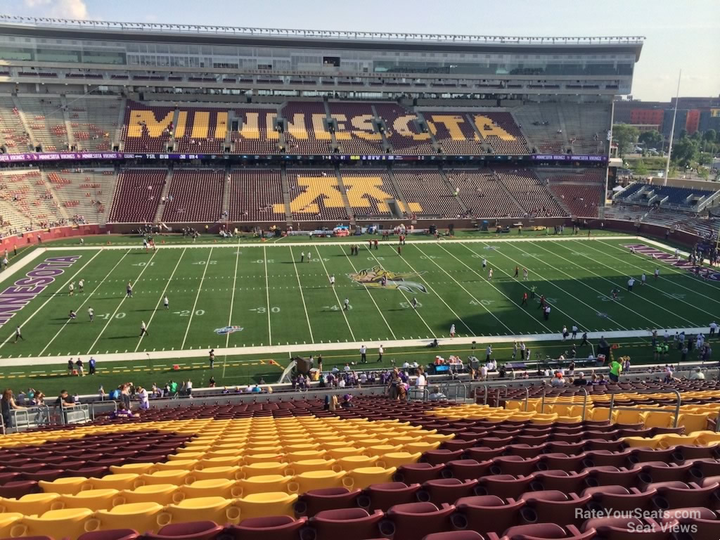 section 212, row 28 seat view for football - huntington bank stadium