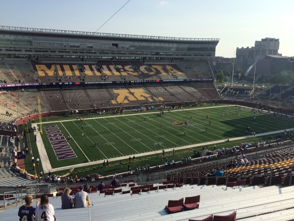 section 215, row 28 seat view  for football - huntington bank stadium