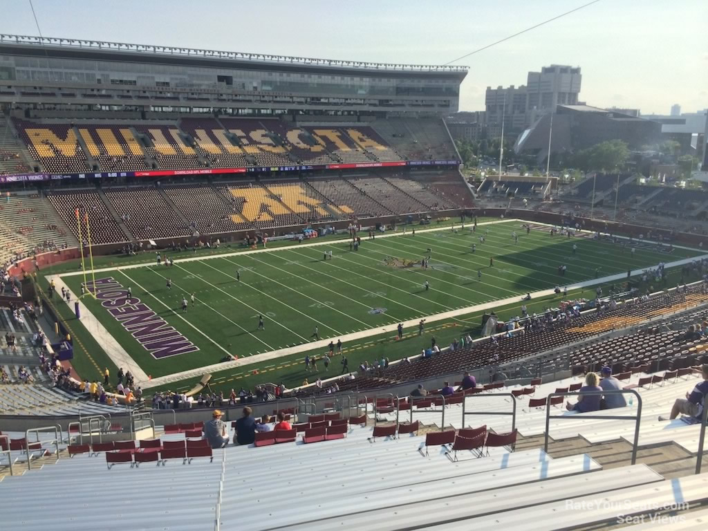 section 216, row 28 seat view for football - huntington bank stadium
