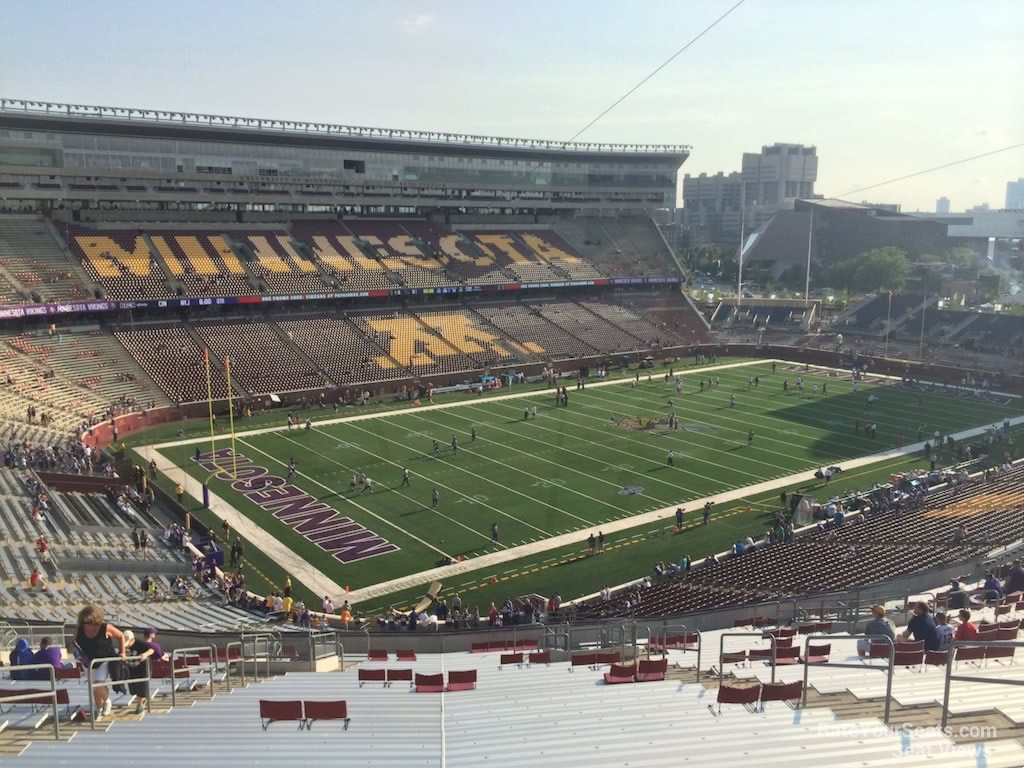 section 217, row 28 seat view for football - huntington bank stadium