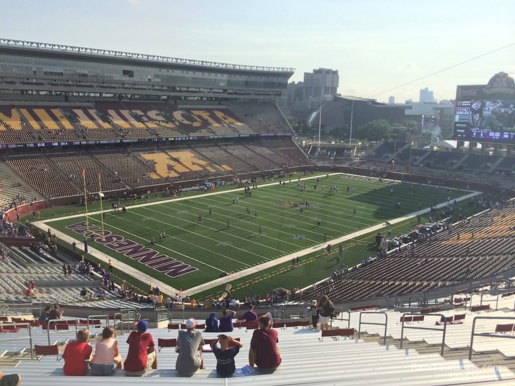 section 218, row 28 seat view for football - huntington bank stadium