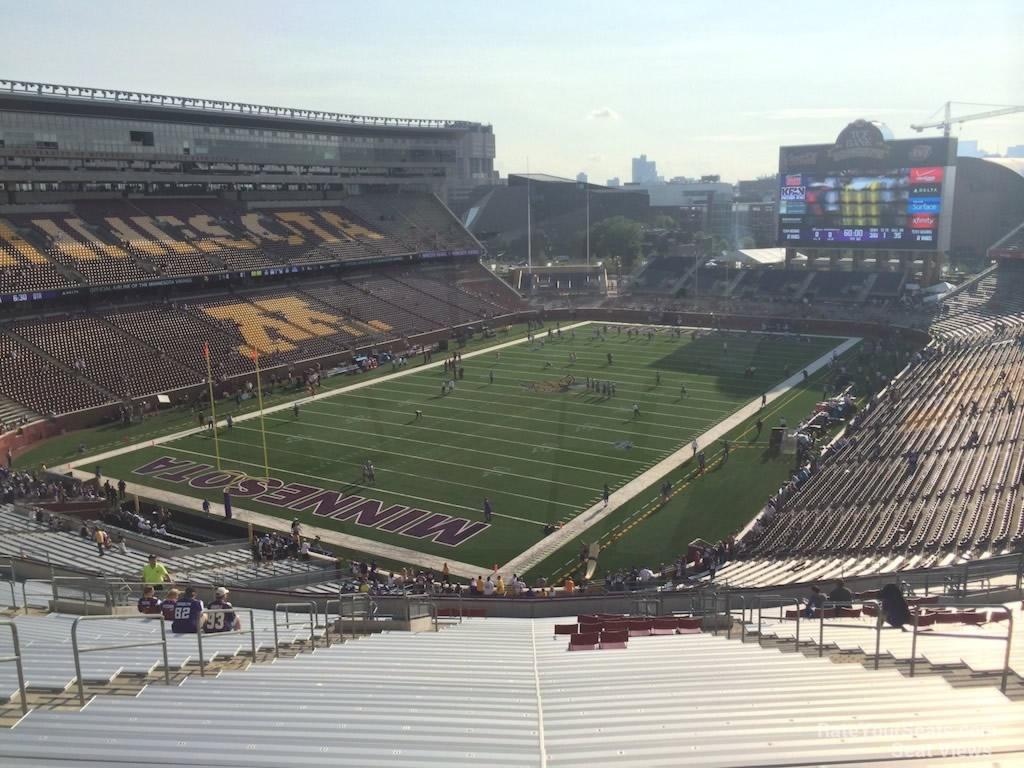 section 220, row 28 seat view for football - huntington bank stadium