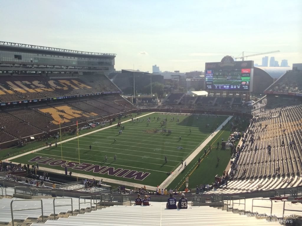 section 221, row 28 seat view  for football - huntington bank stadium