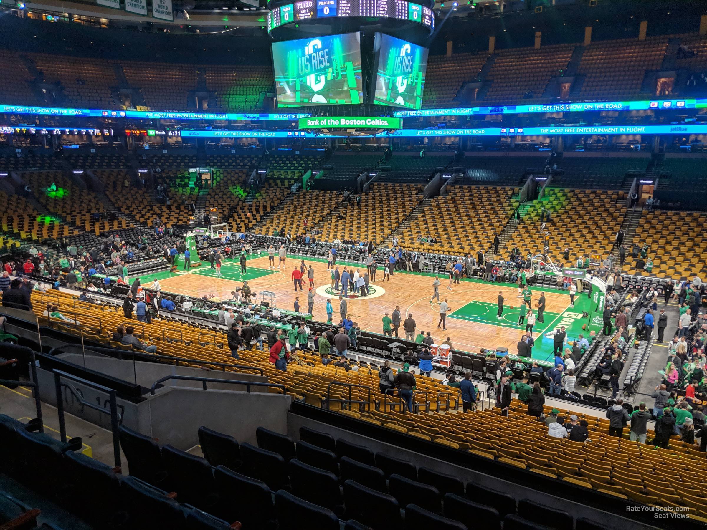 section 107, row e seat view  for basketball - td garden