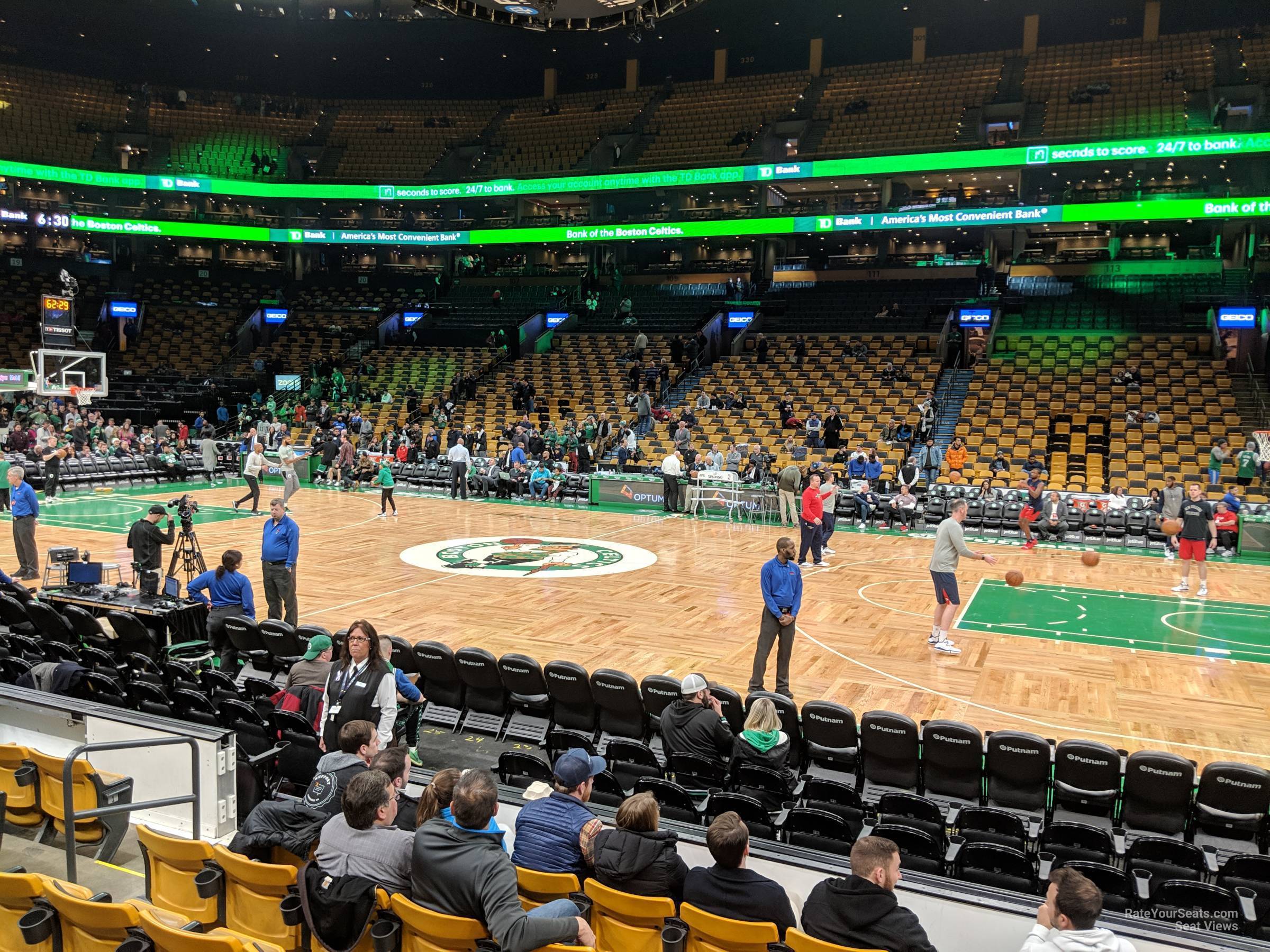 loge 11, row 7 seat view  for basketball - td garden