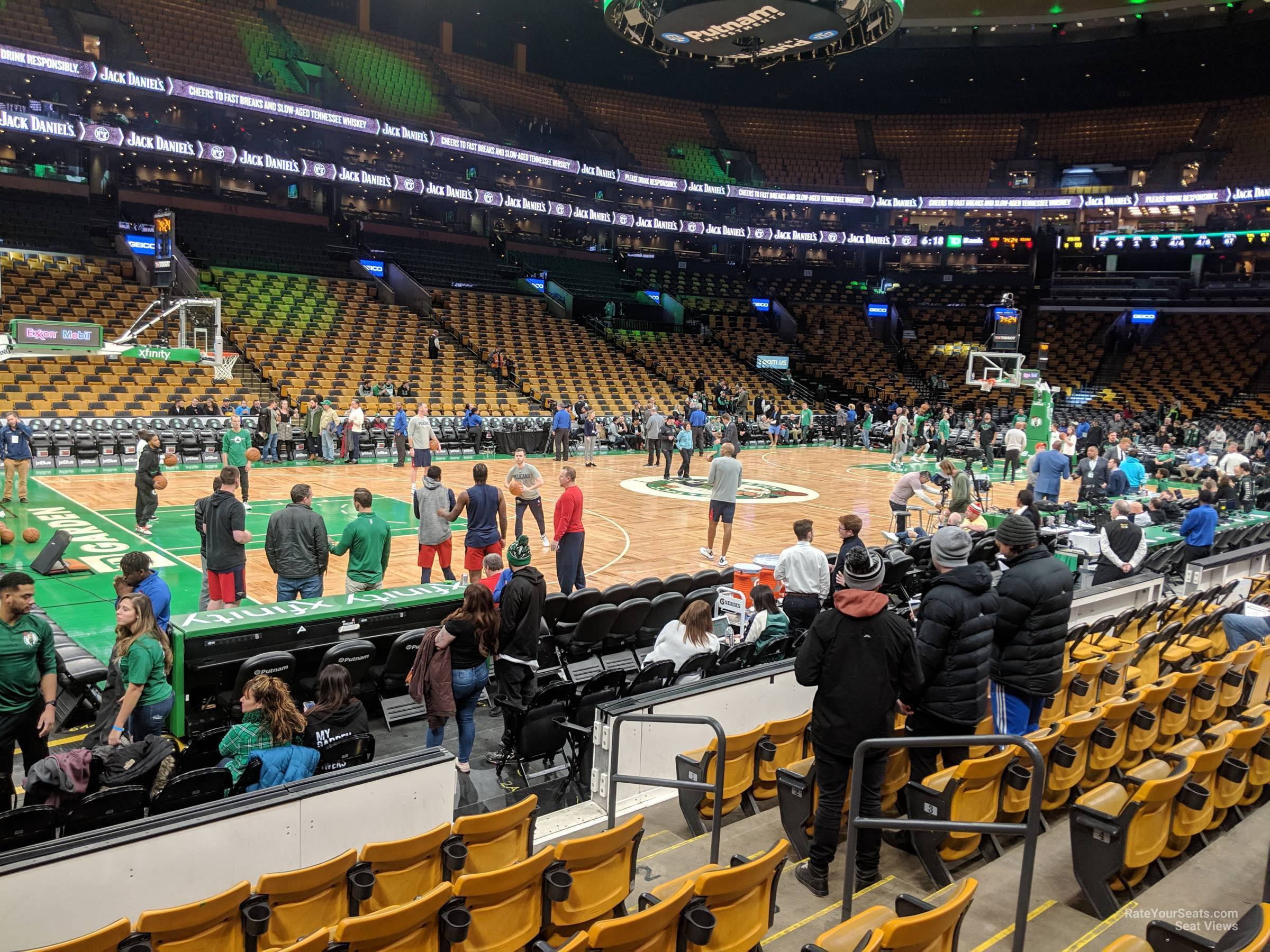 loge 3, row 7 seat view  for basketball - td garden