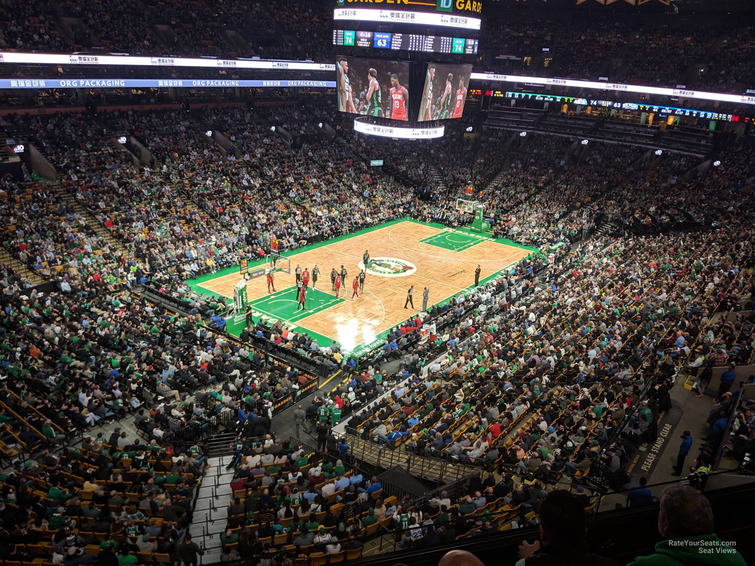 section 305, row 3 seat view  for basketball - td garden