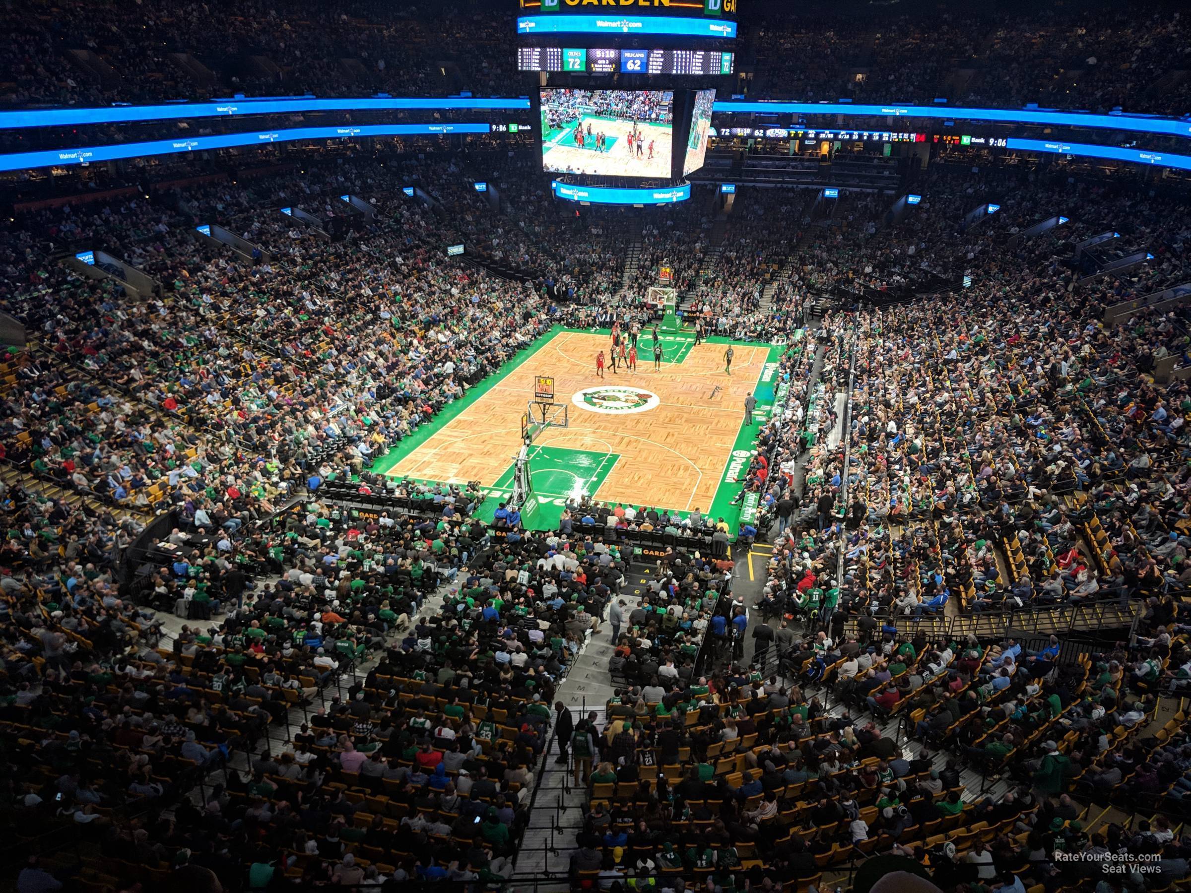 section 307, row 3 seat view  for basketball - td garden
