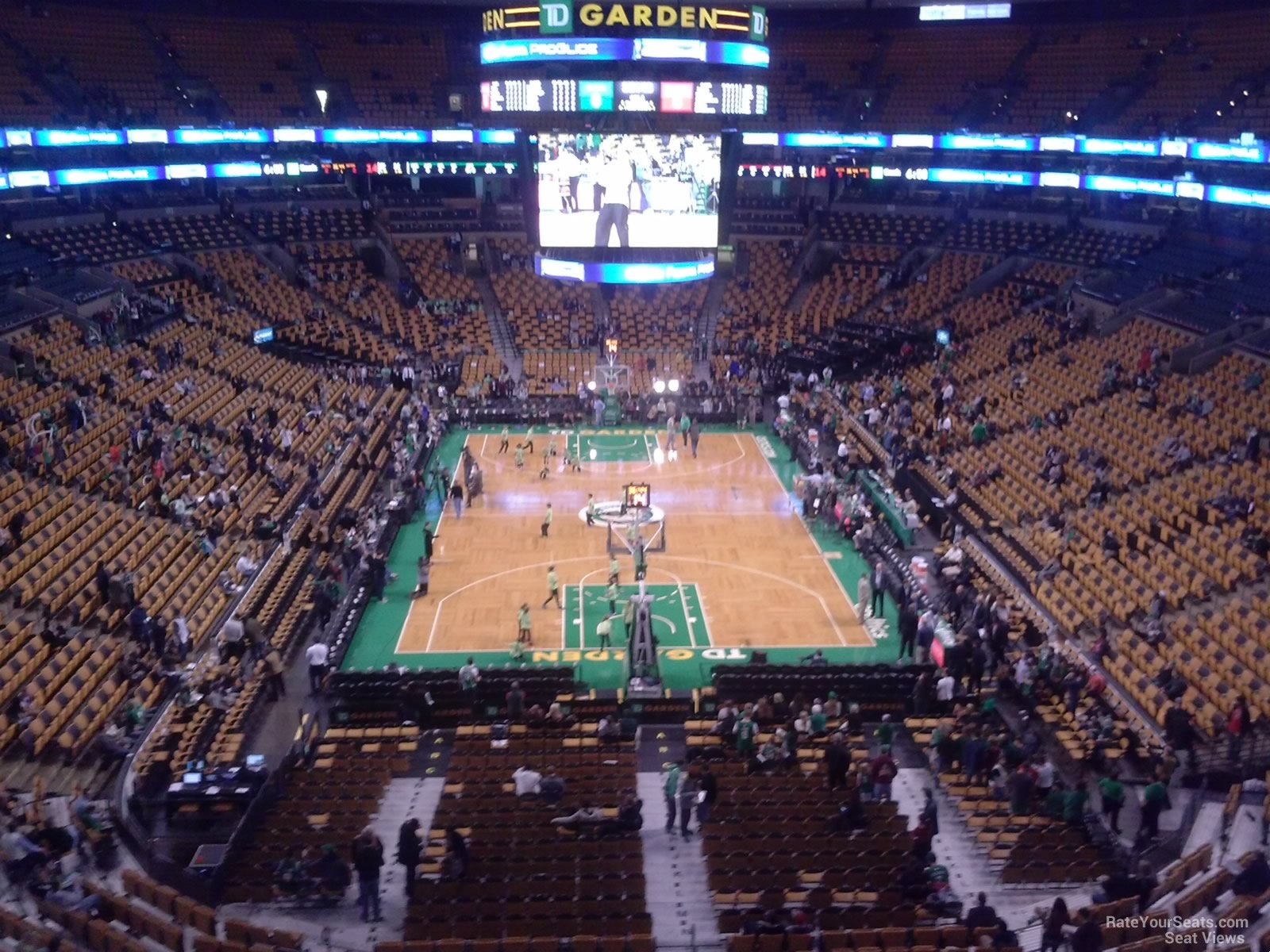 section 308, row 9 seat view  for basketball - td garden