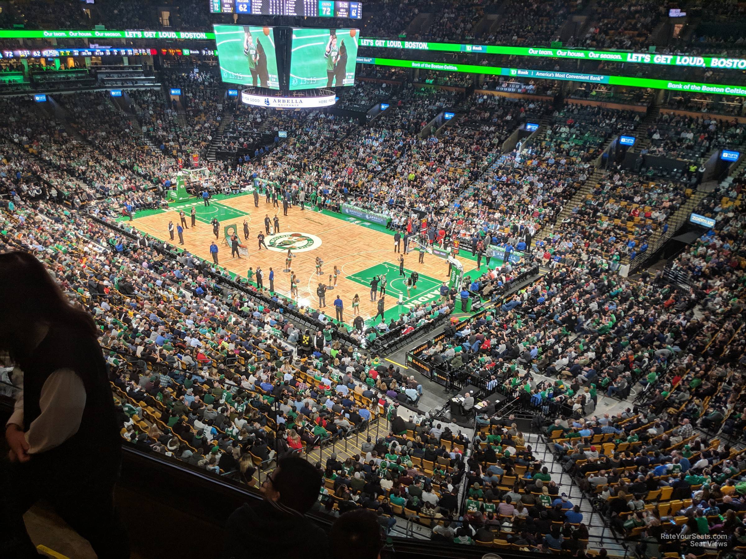 section 312, row 3 seat view  for basketball - td garden