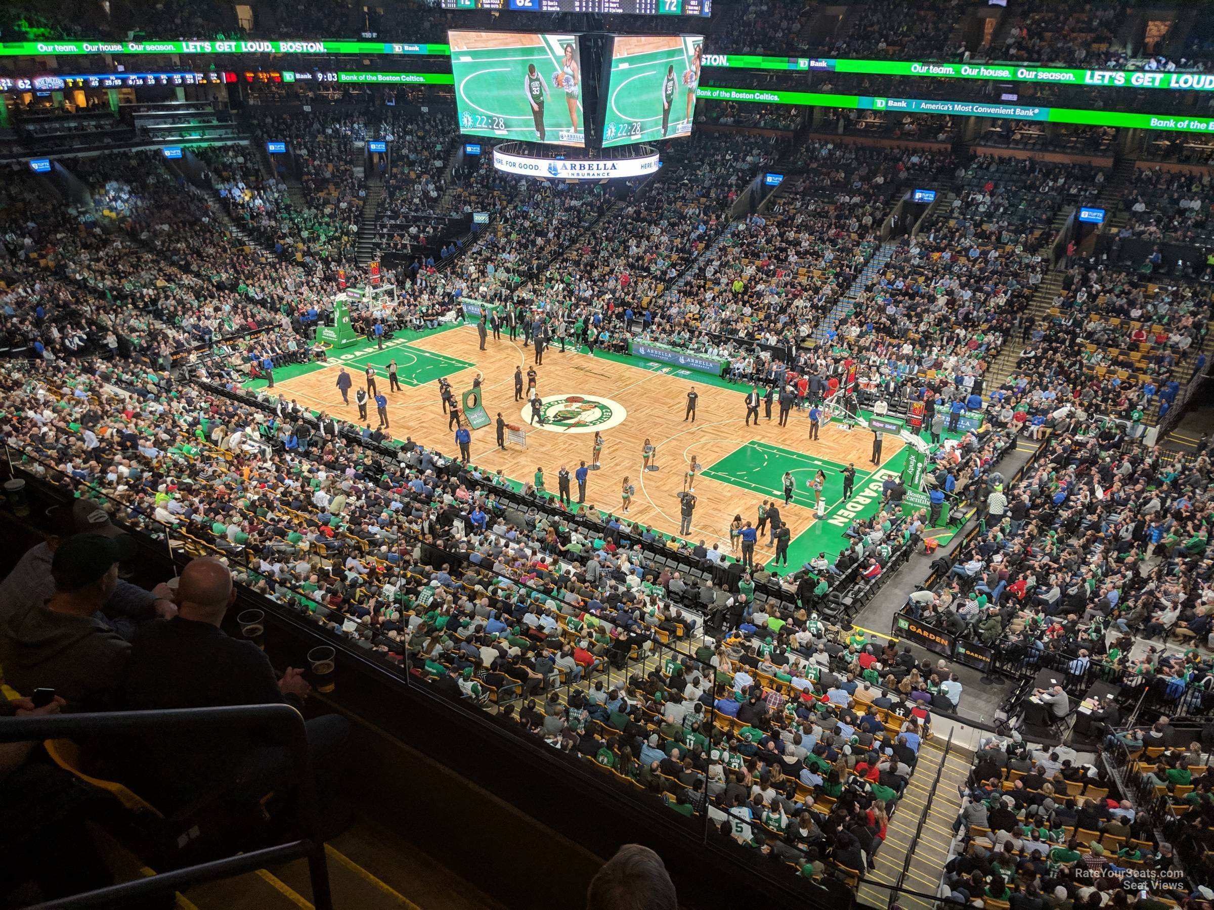 section 313, row 3 seat view  for basketball - td garden