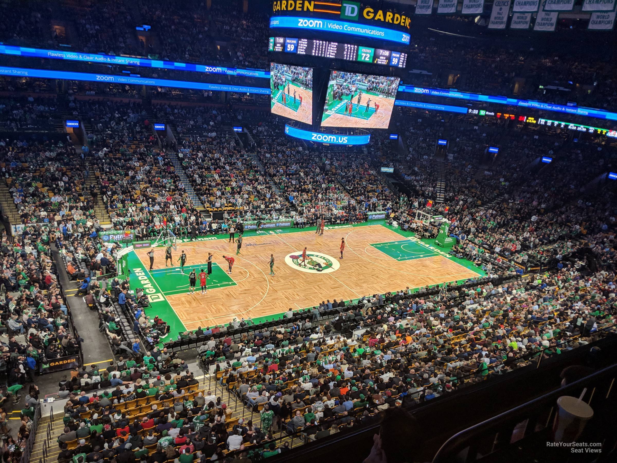section 318, row 3 seat view  for basketball - td garden