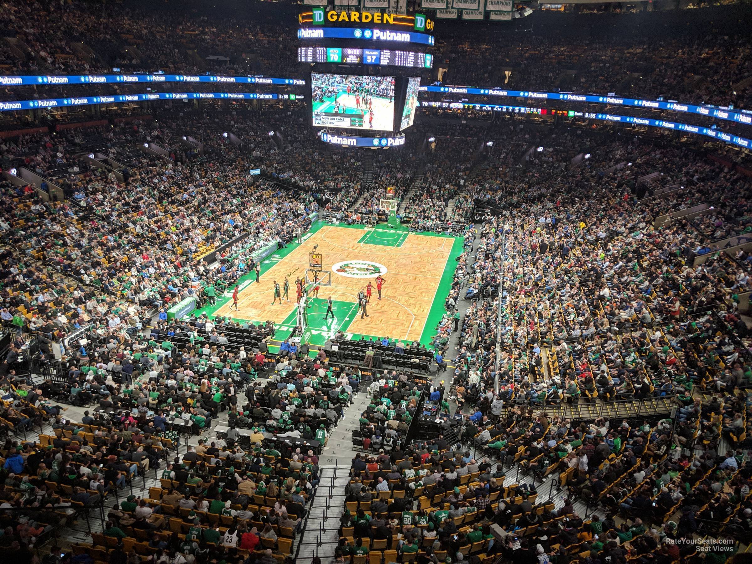 section 322, row 3 seat view  for basketball - td garden