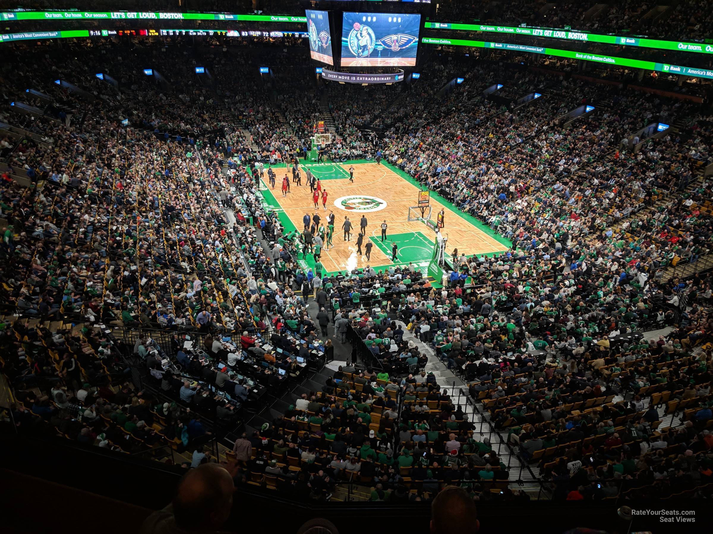 section 325, row 3 seat view  for basketball - td garden