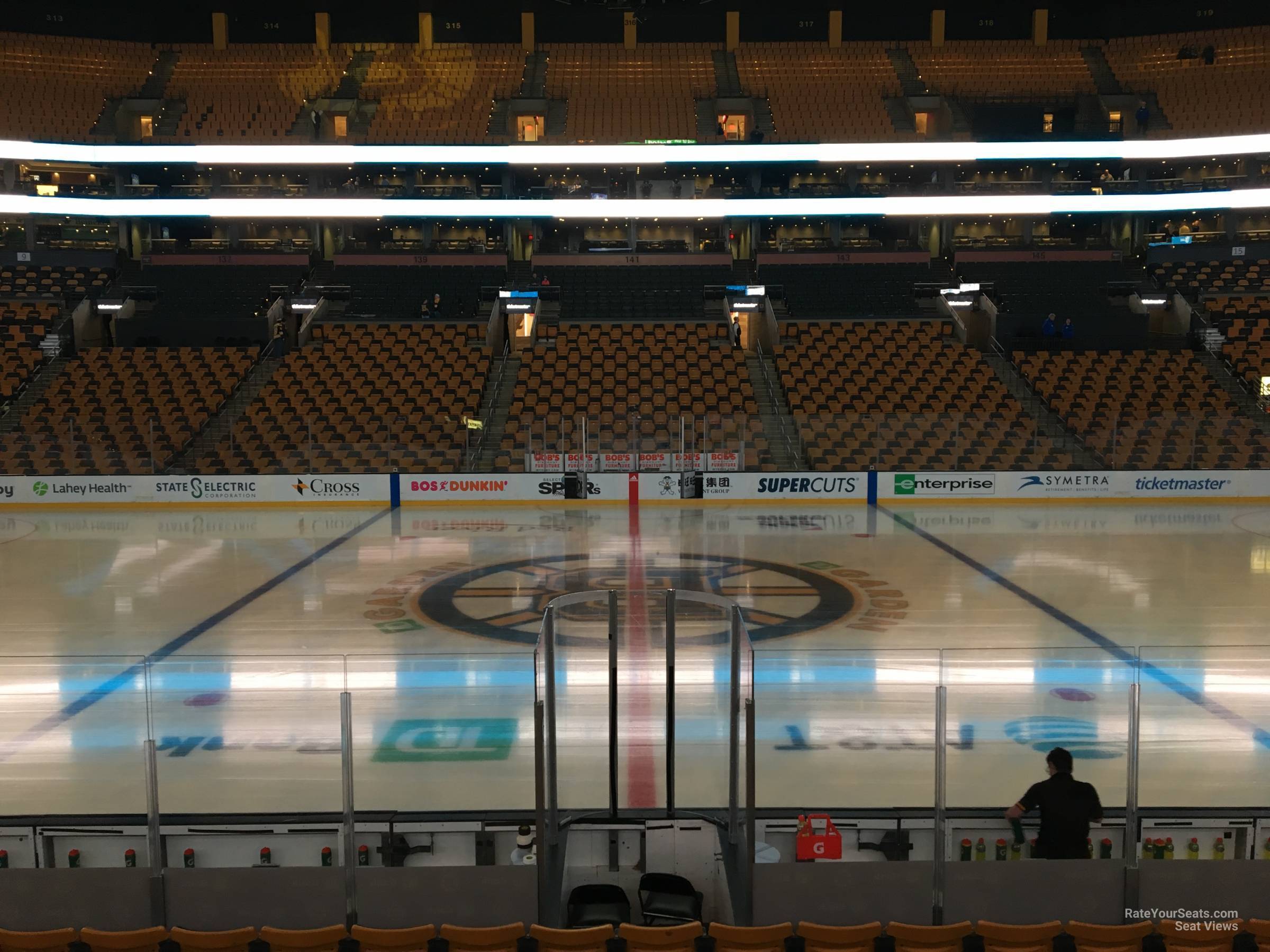 loge 1, row 10 seat view  for hockey - td garden