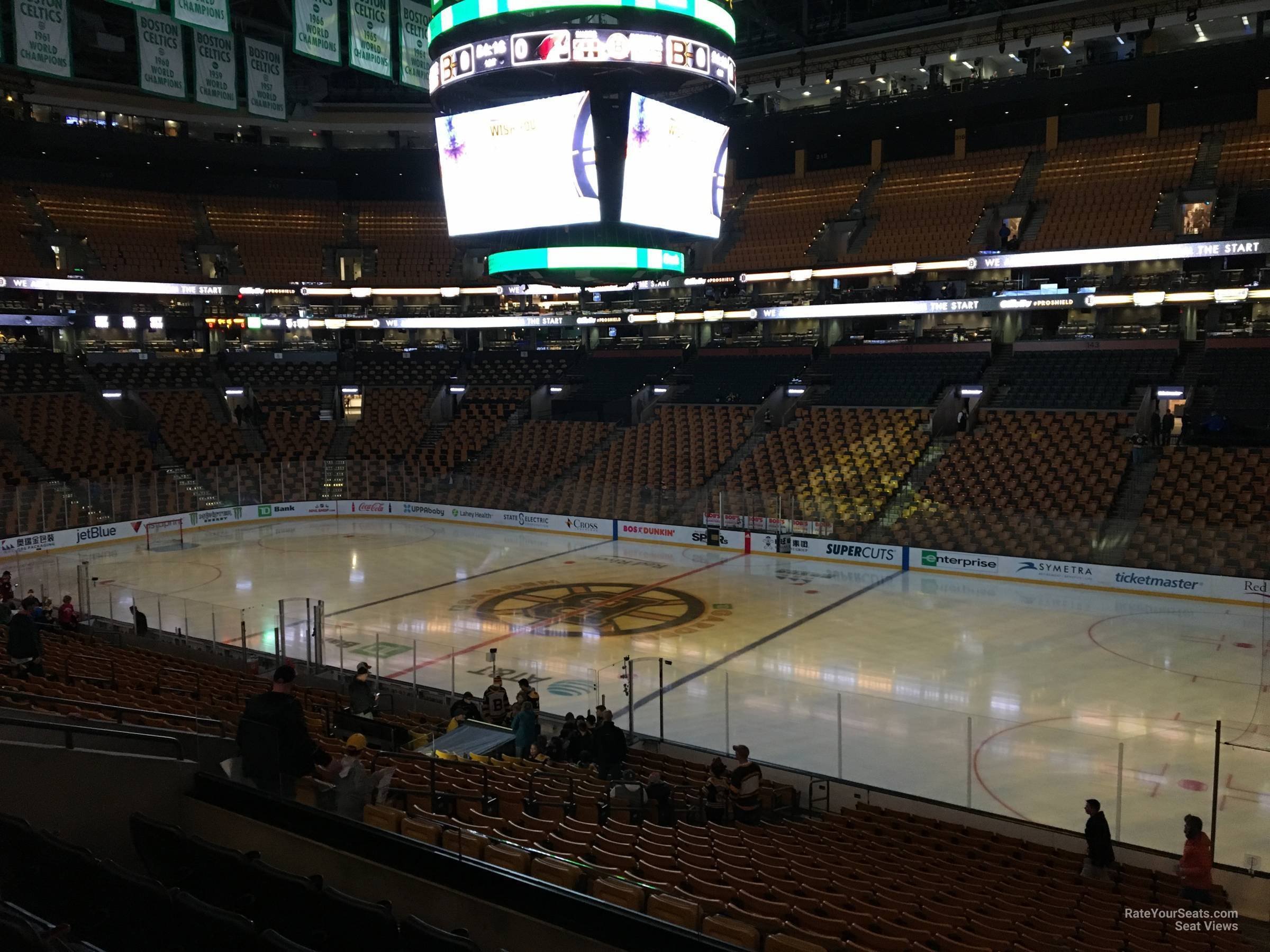 section 107, row a seat view  for hockey - td garden