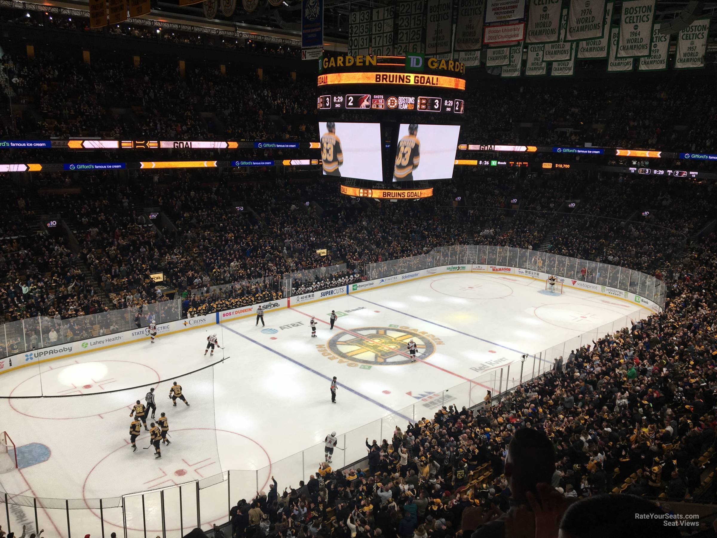 section 319, row 3 seat view  for hockey - td garden