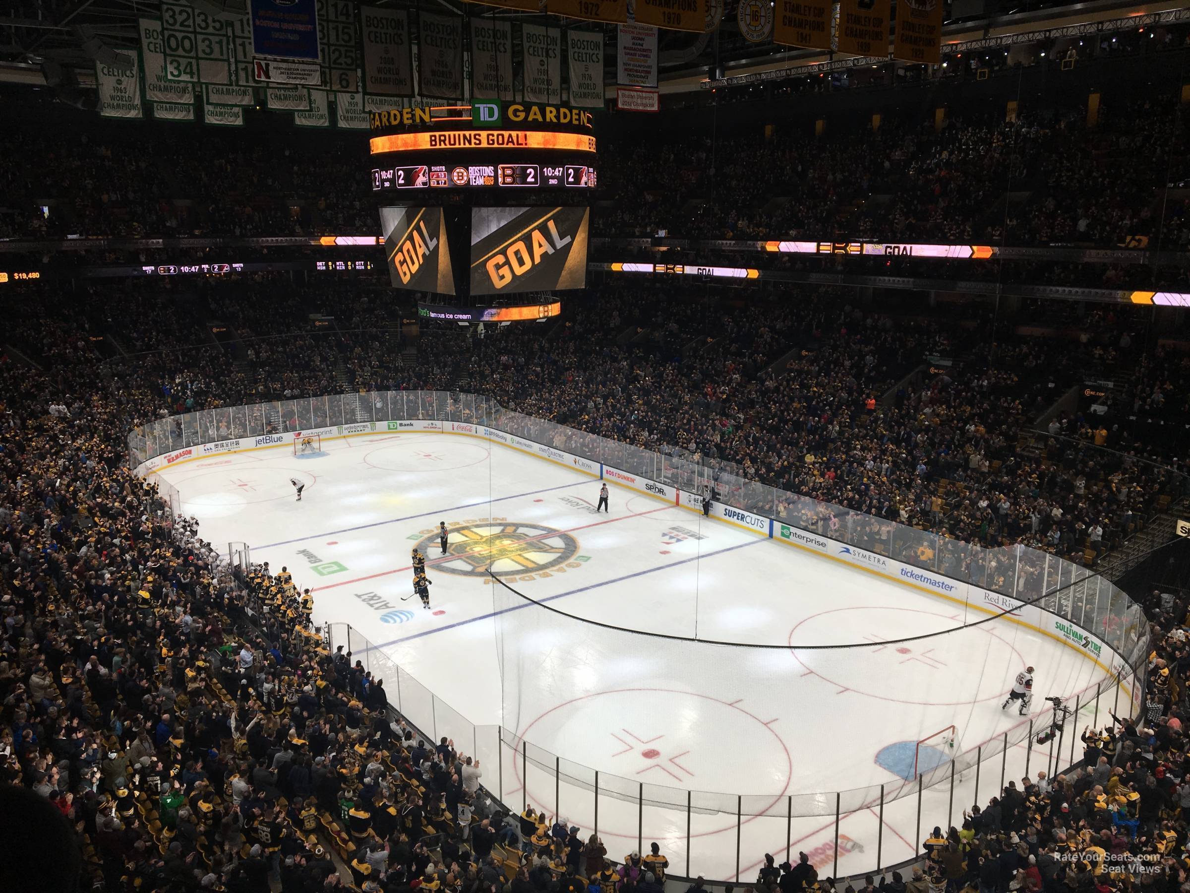 section 326, row 3 seat view  for hockey - td garden