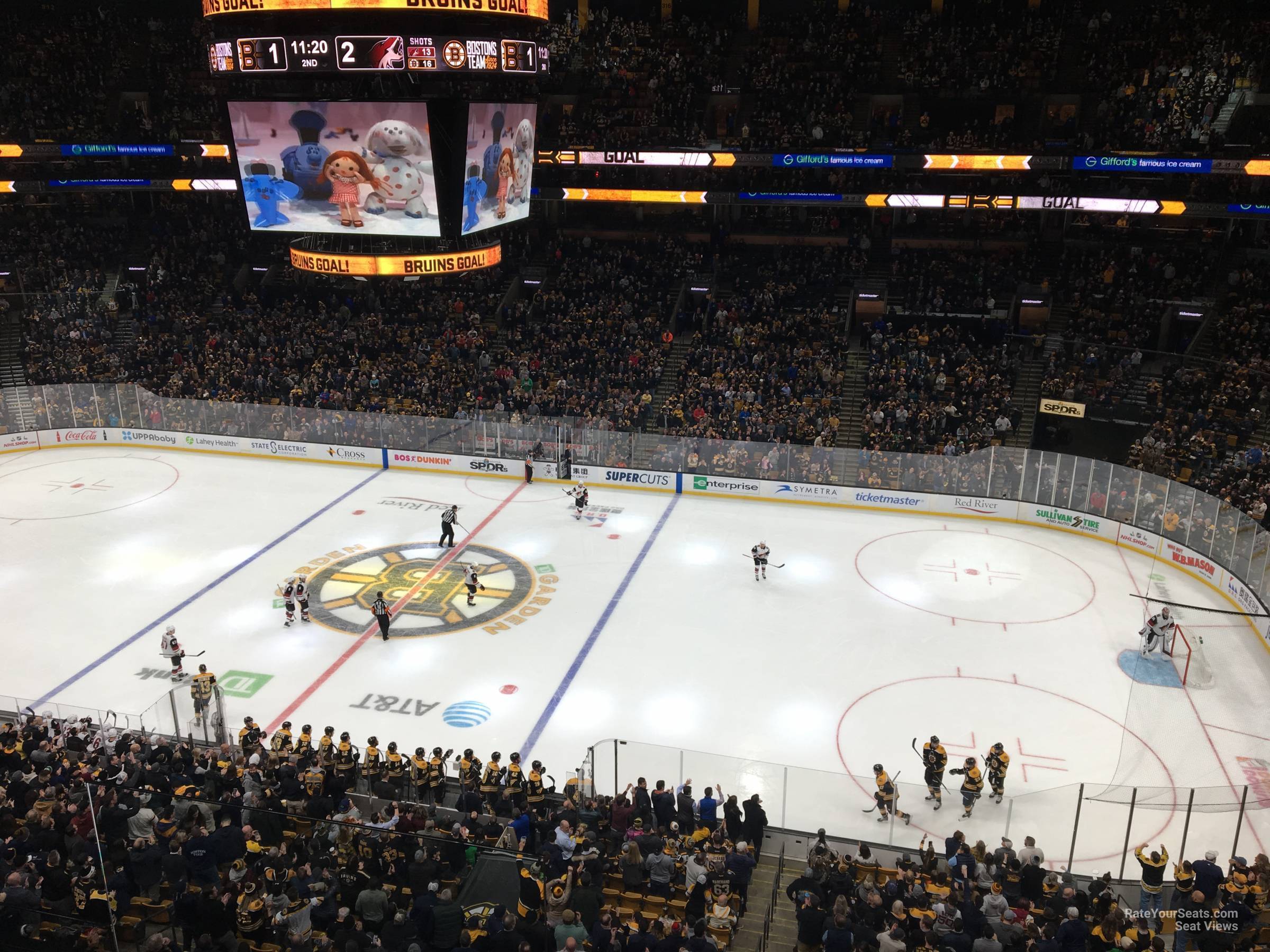 section 329, row 3 seat view  for hockey - td garden