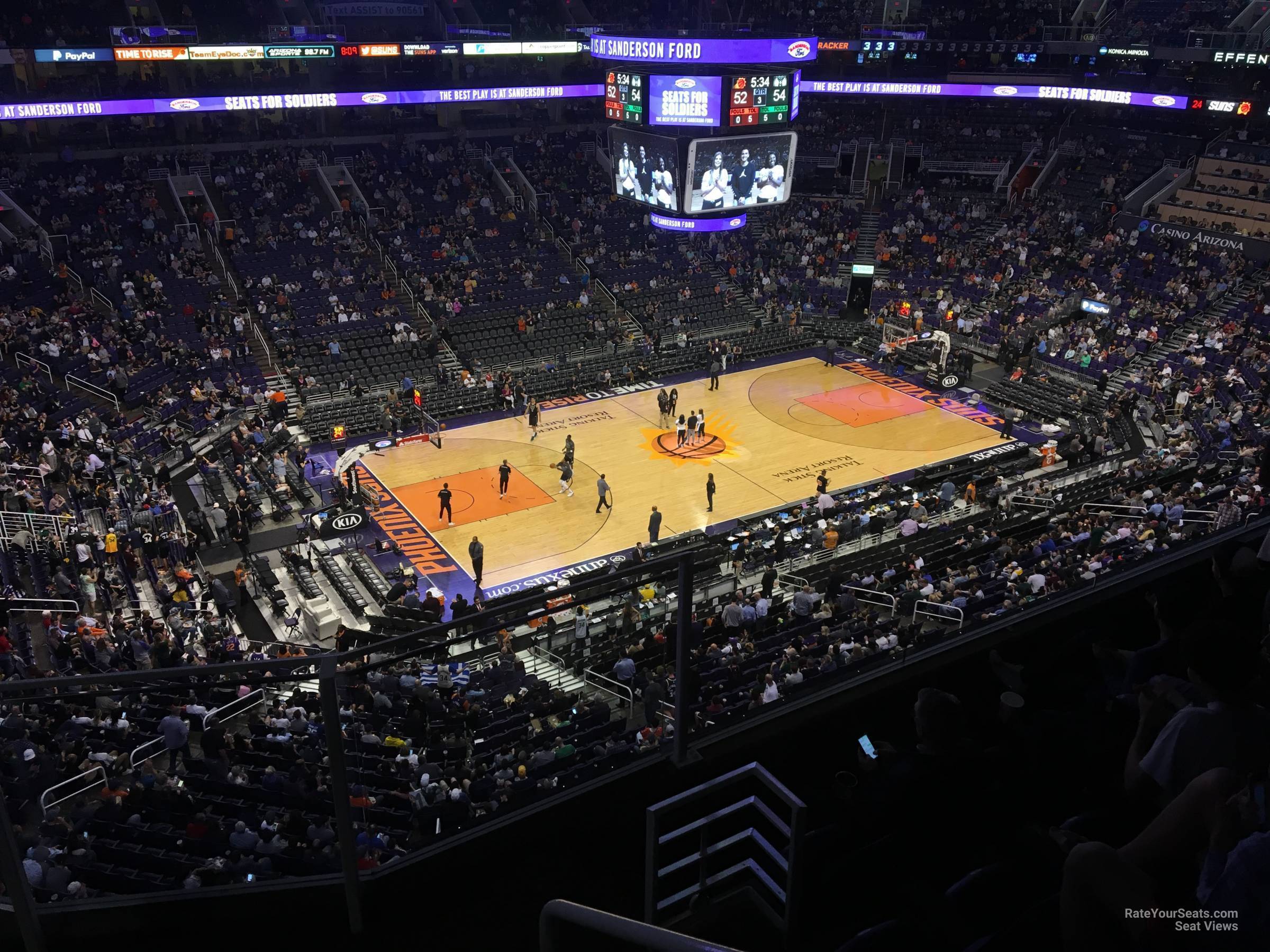 section 206, row 5 seat view  for basketball - mortgage matchup center