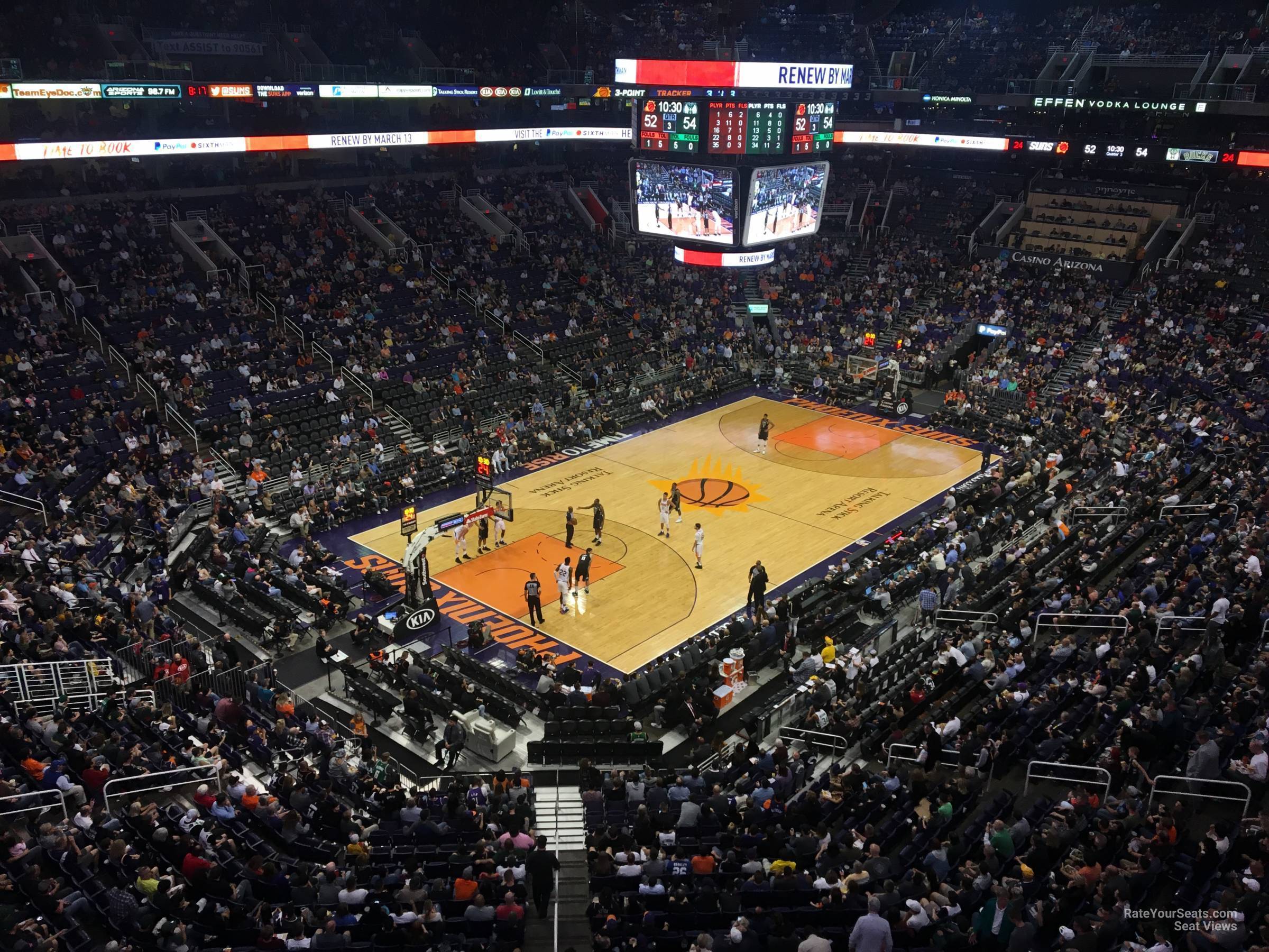 section 208, row 2 seat view  for basketball - phx arena