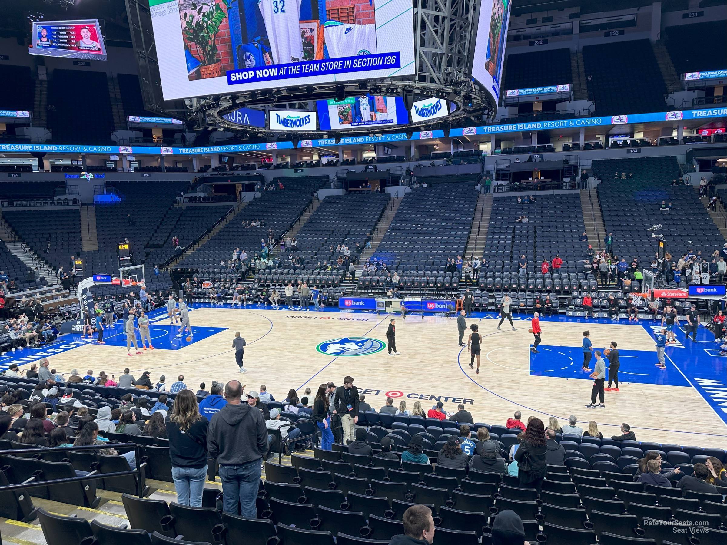 section 110, row n seat view for basketball - target center