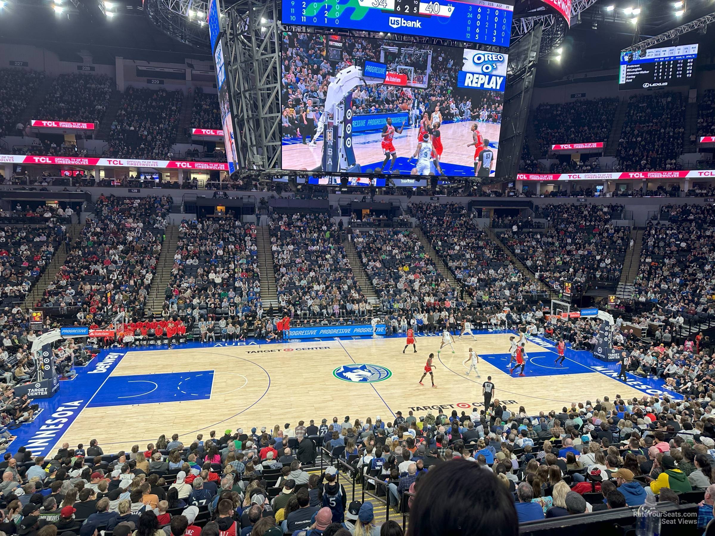 section 112, row t seat view  for basketball - target center