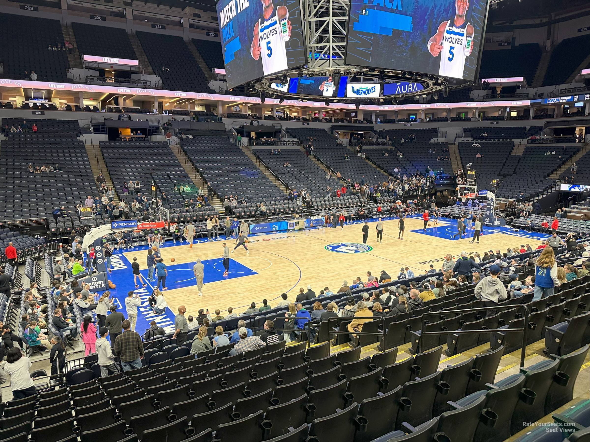 section 113, row n seat view  for basketball - target center
