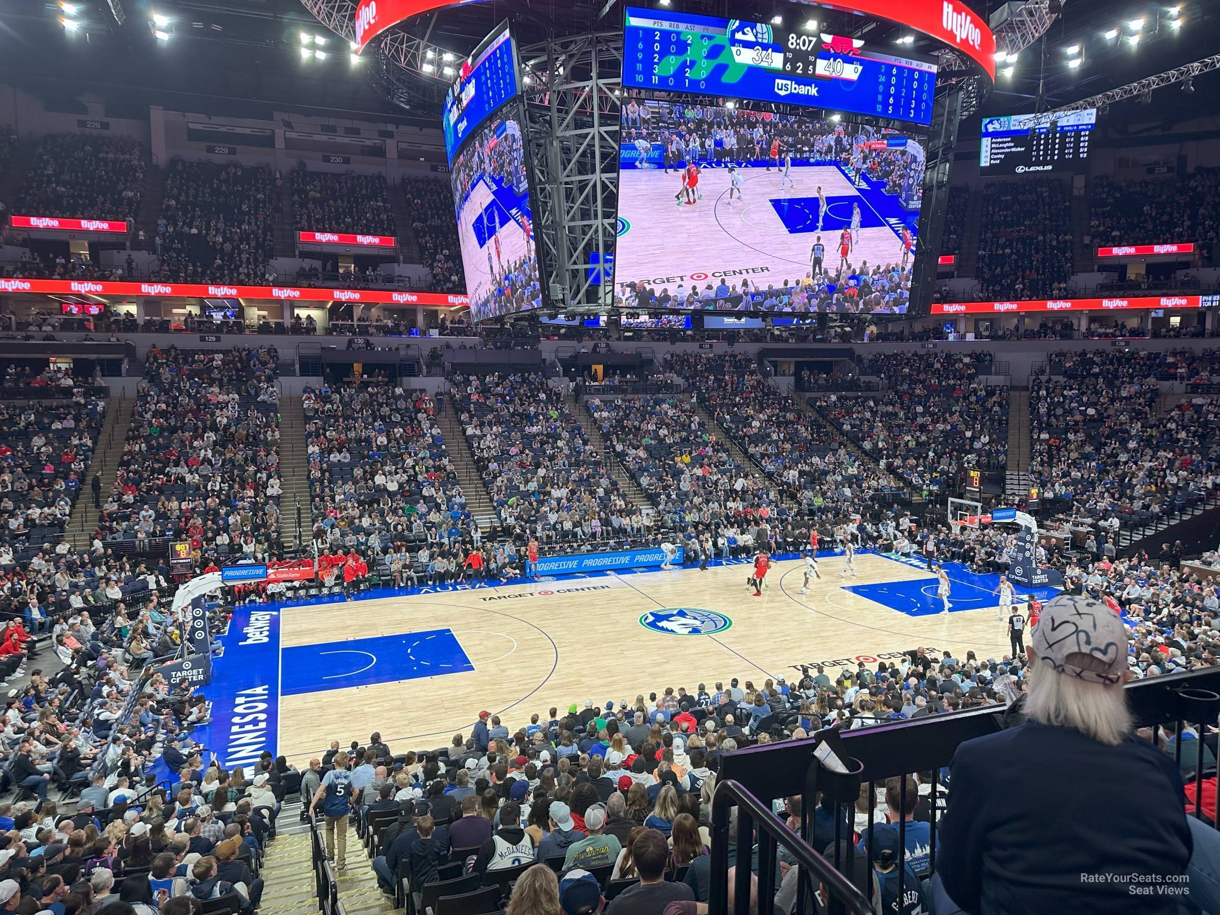section 113, row u seat view  for basketball - target center