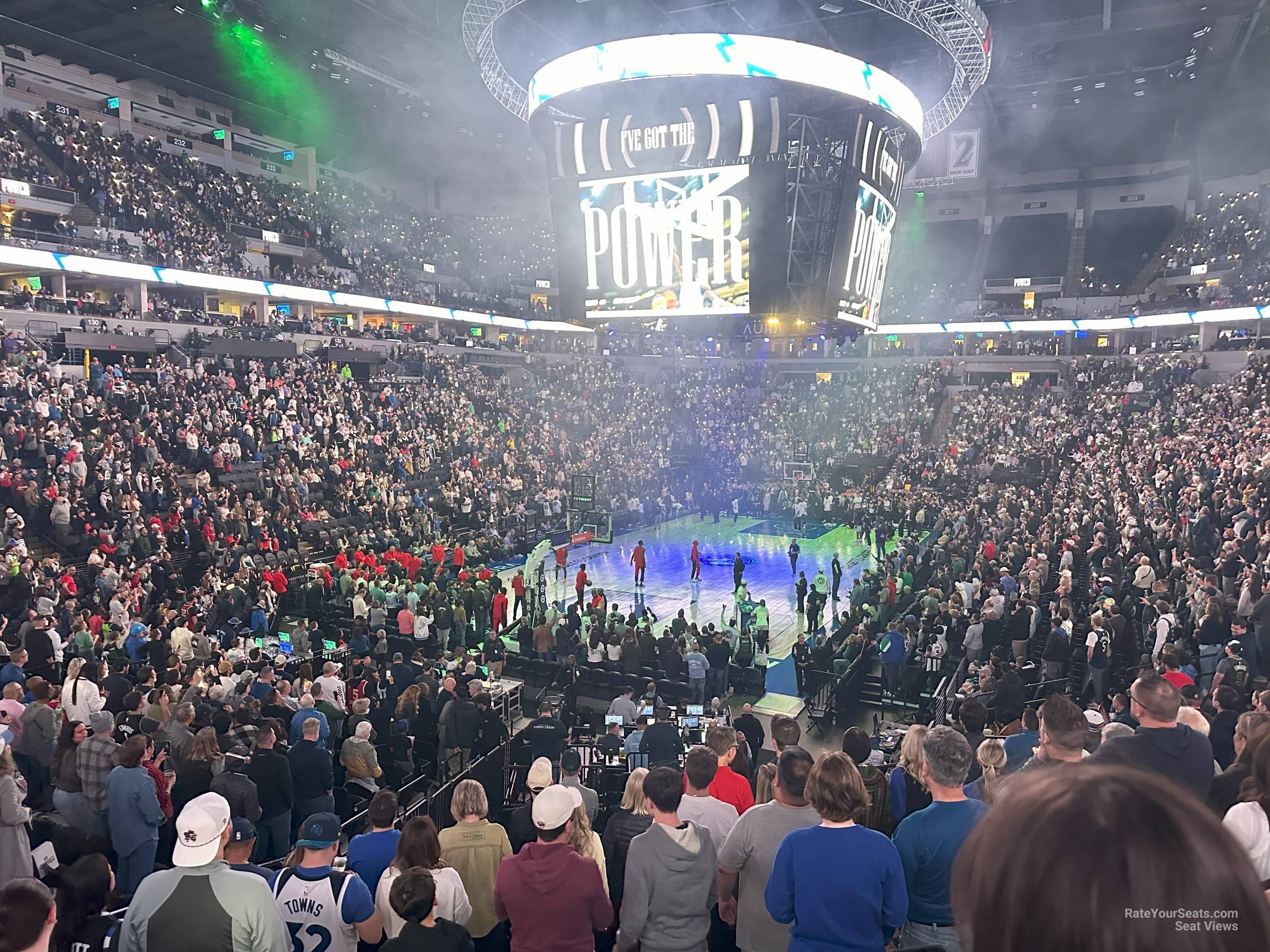 section 118, row r seat view  for basketball - target center